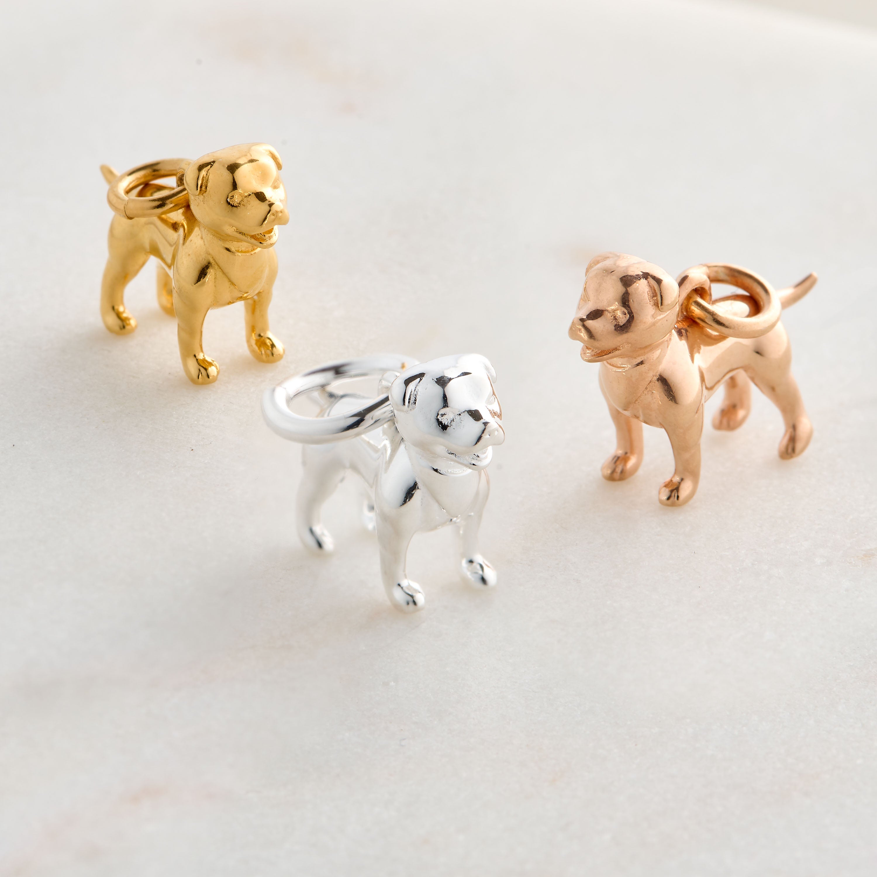 staffy gold dog charm scarlett jewellery