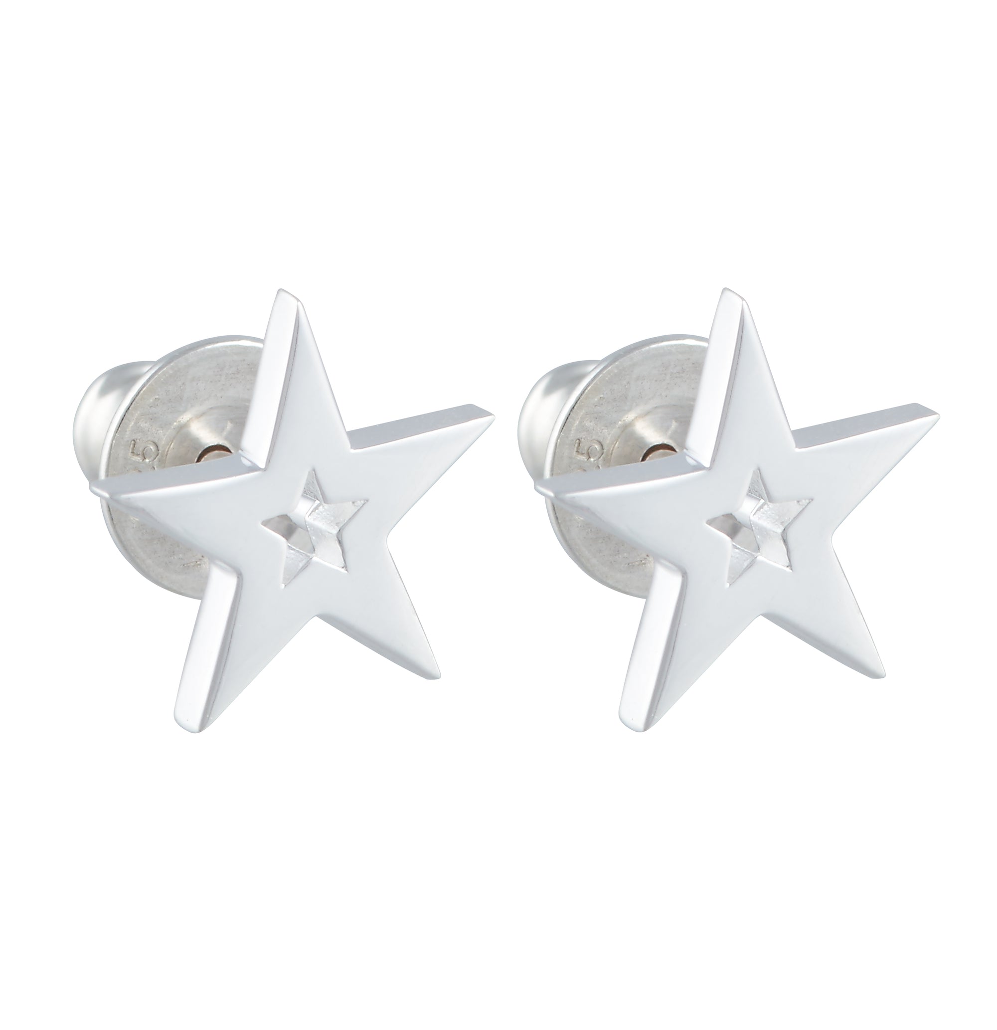 Stardust Outline Silver Stud Earrings Designer Studs Scarlett Jewellery