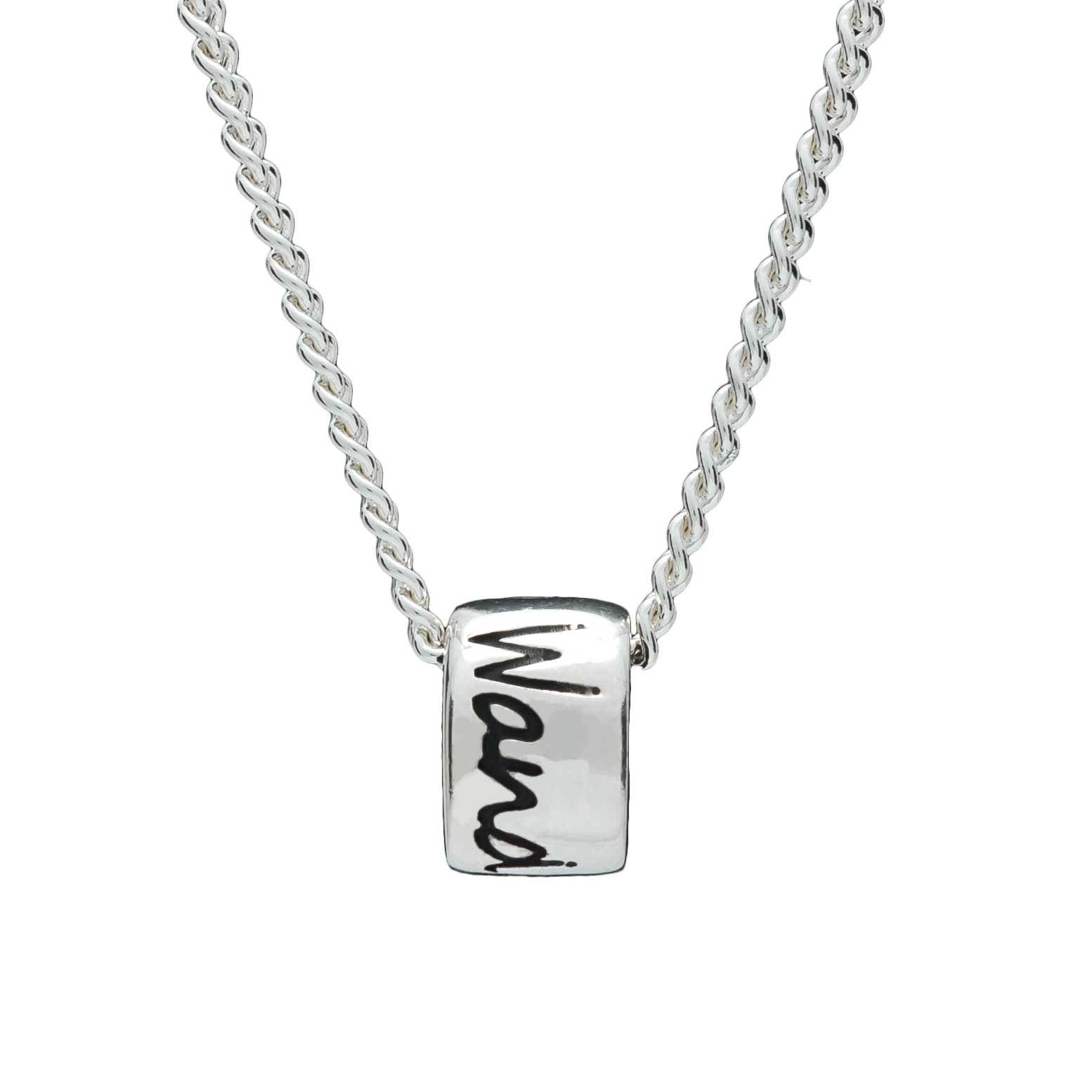 Wanderlust silver necklace for men & women - gap year travel gift alternative to a silver saint Christopher