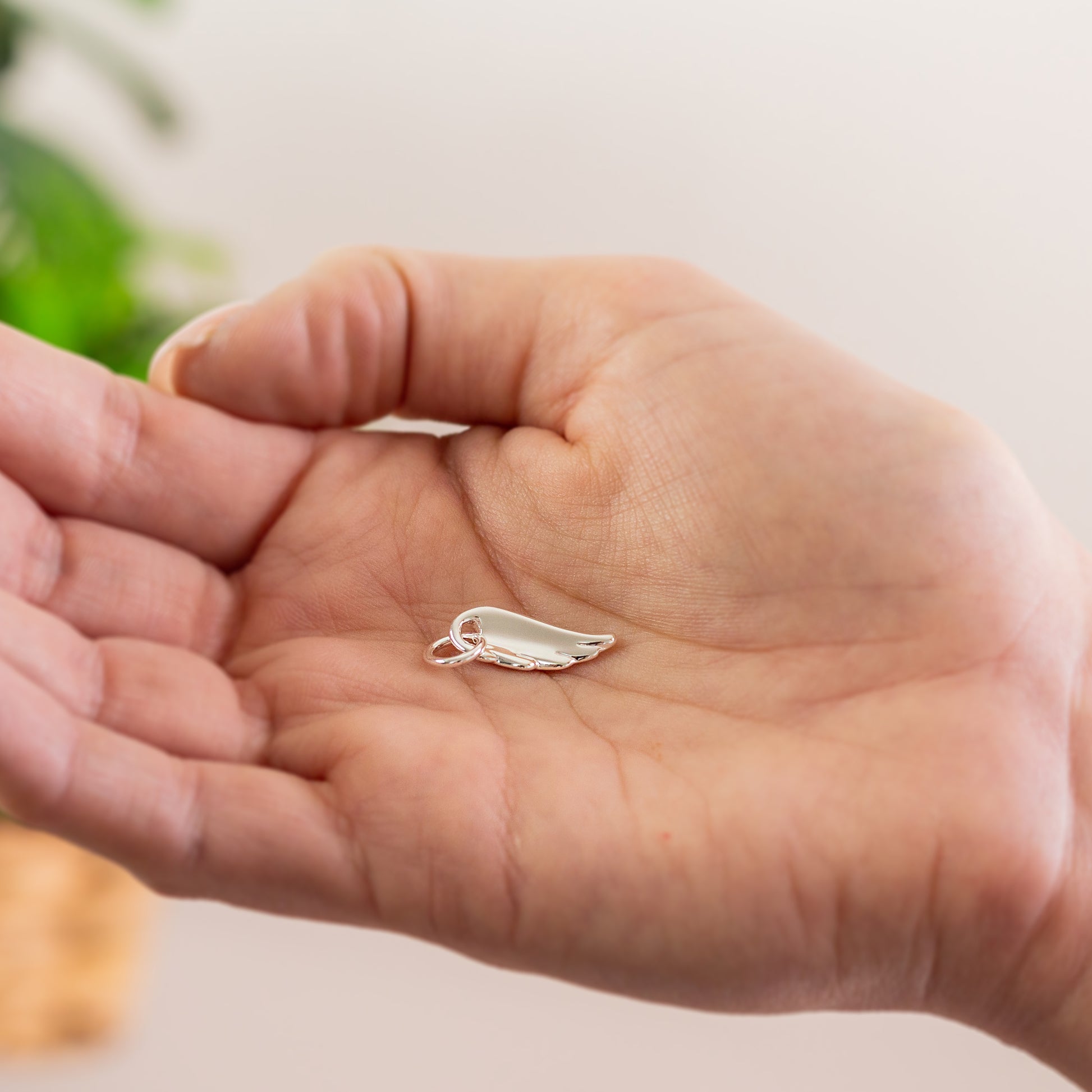 silver angel wing charm for bracelets