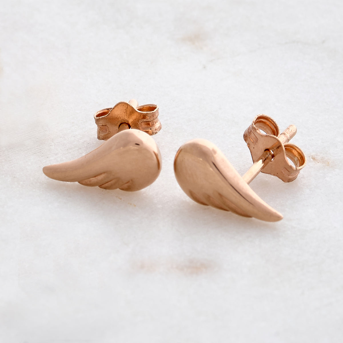 Angel Wing Silver Stud Earrings