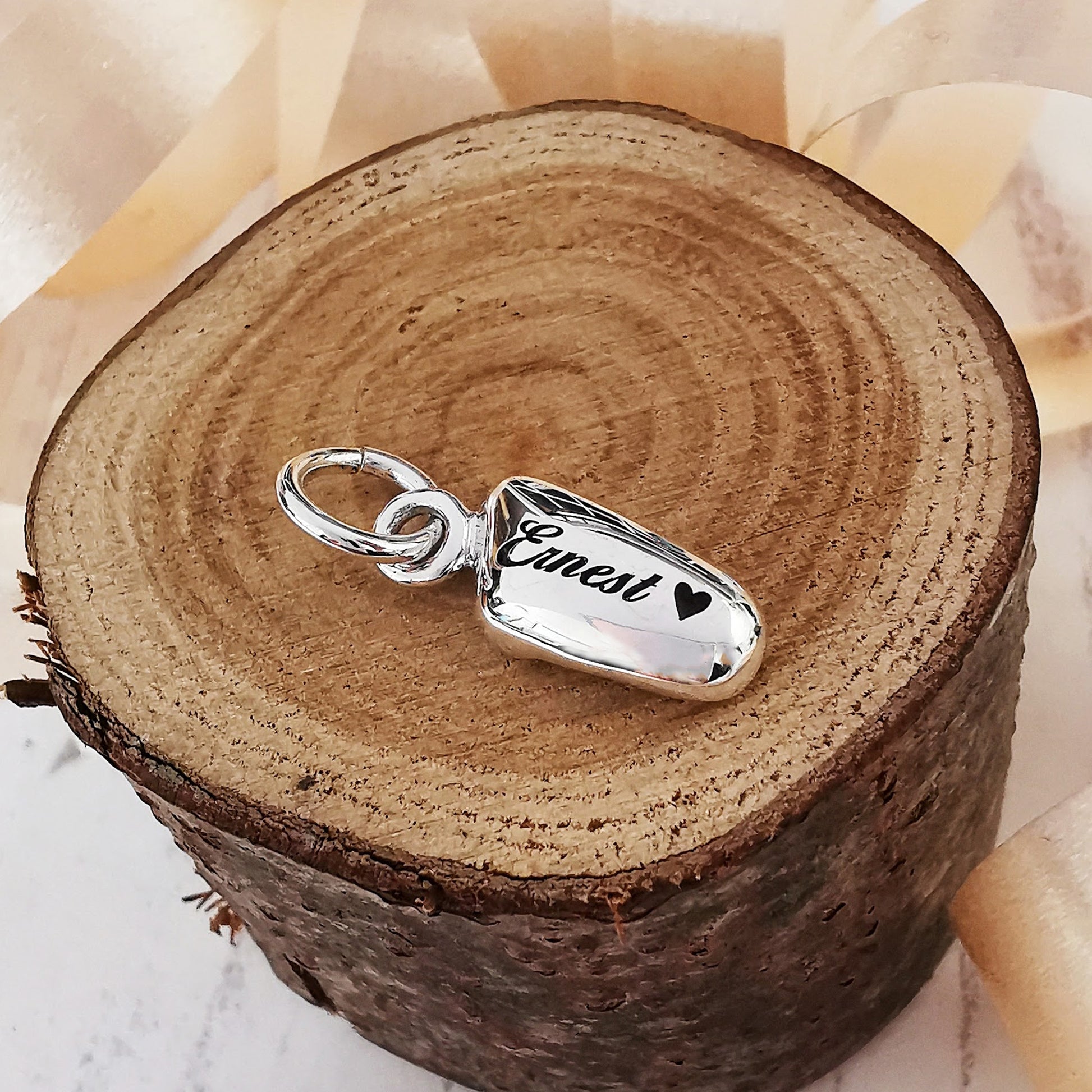 Personalized Silver Baby Foot Charm - Scarlett Jewellery