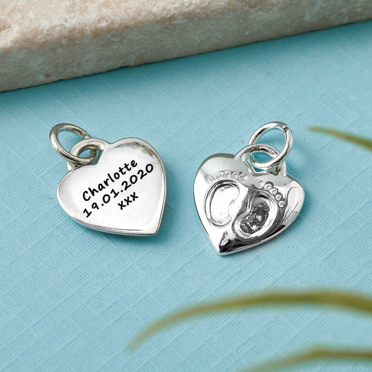 Baby Footsteps Silver Charm - Personalized Gift by Scarlett Jewellery