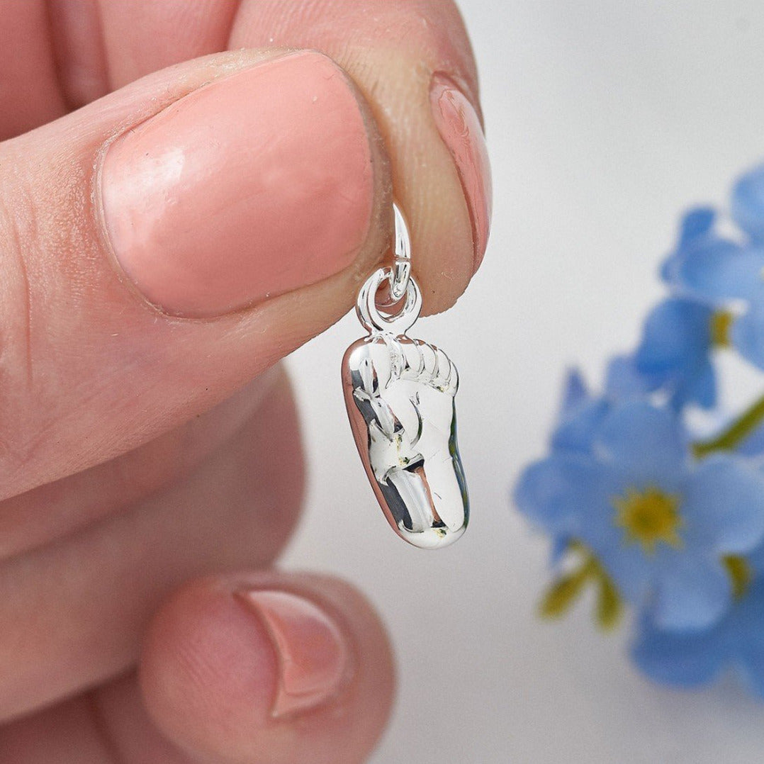 silver new baby charm for bracelets gift for new mum