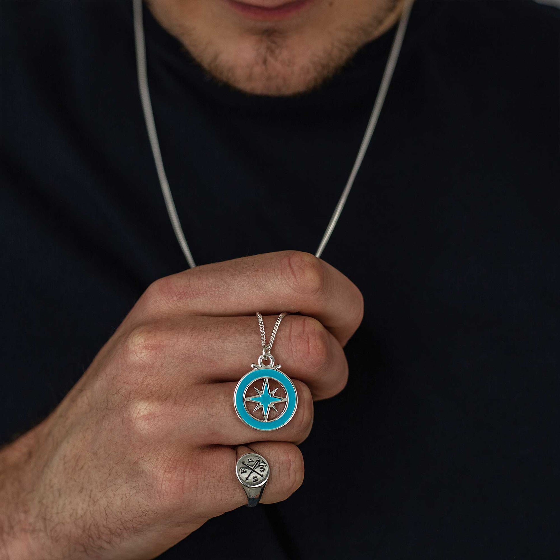 compass necklace pendant for men women gift for someone who loves to travel