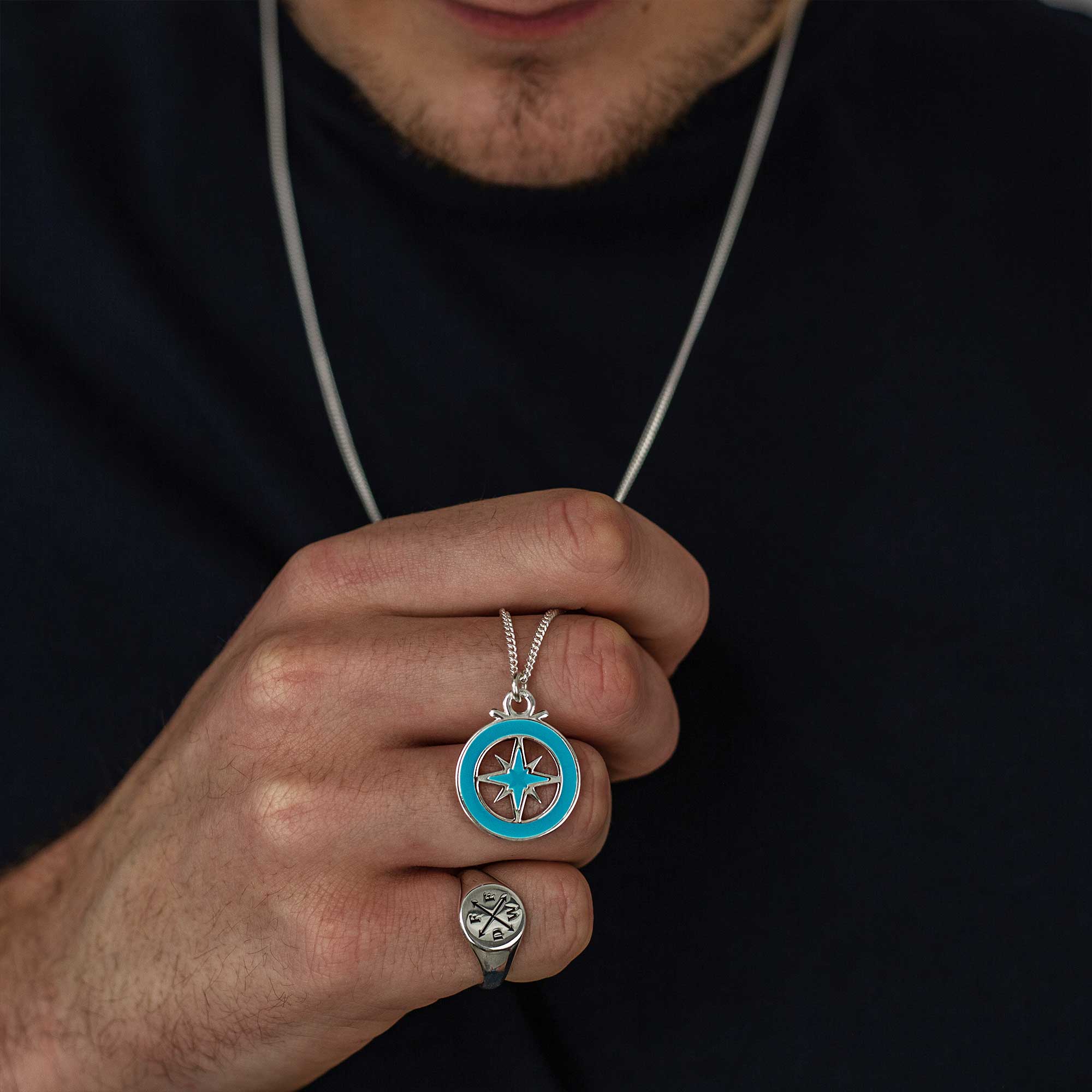 compass necklace pendant for men women gift for someone who loves to travel