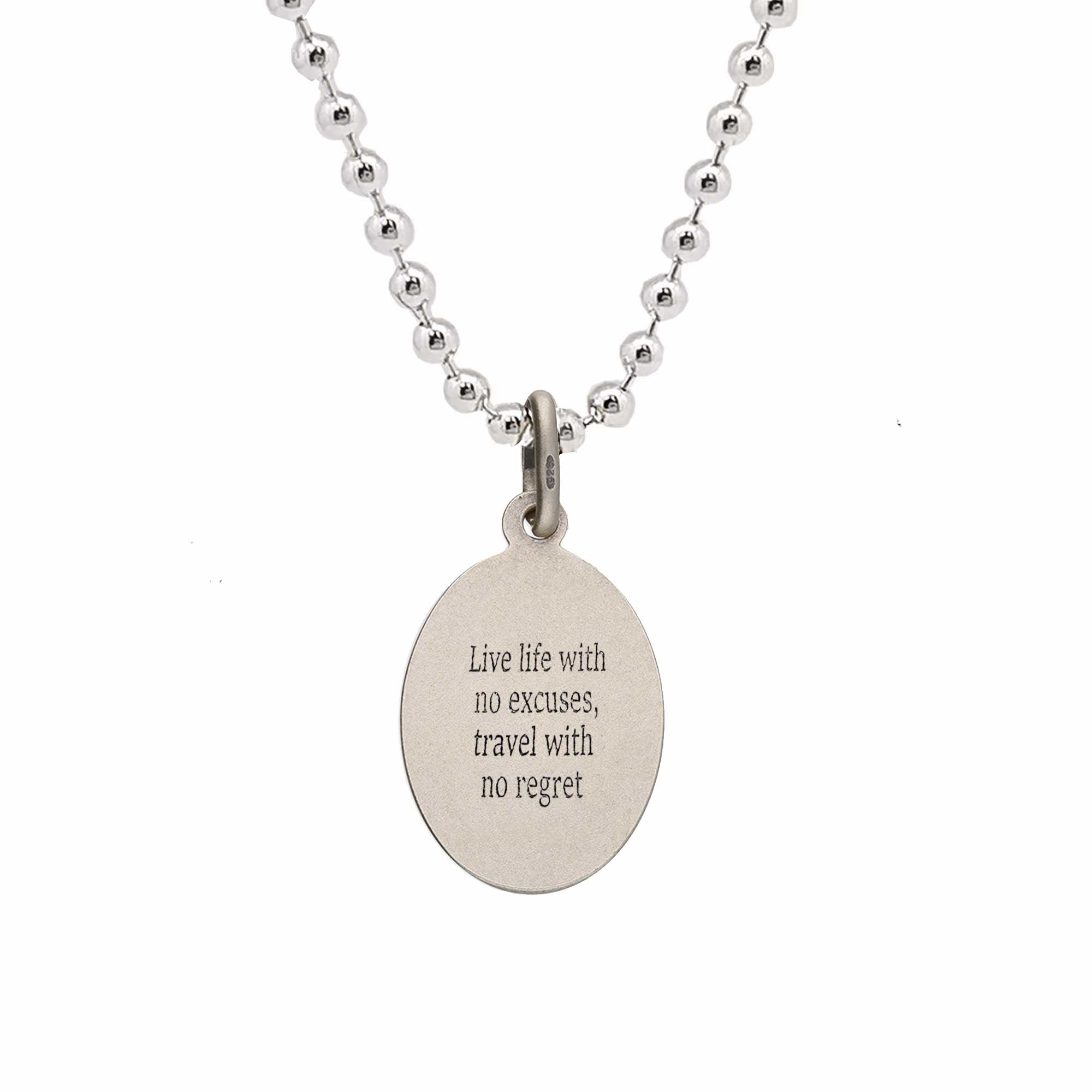 Oval mans saint christopher sterling silver st christopher protect us Off The Map Jewellery