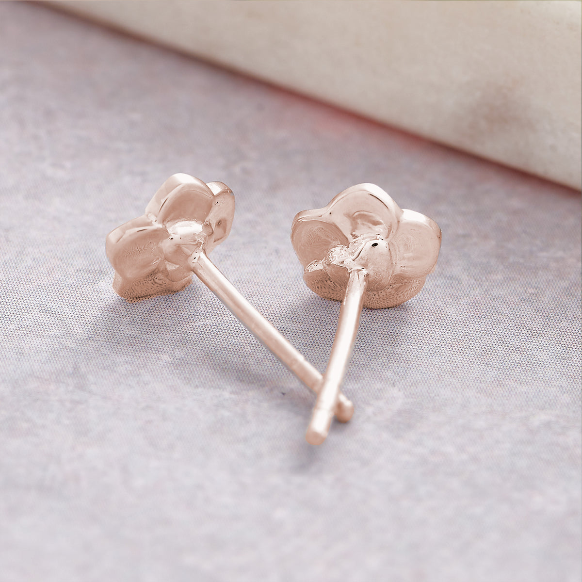 Rose gold forget me not stud earrings meaning everlasting memory gift for loss Scarlett Jewellery UK