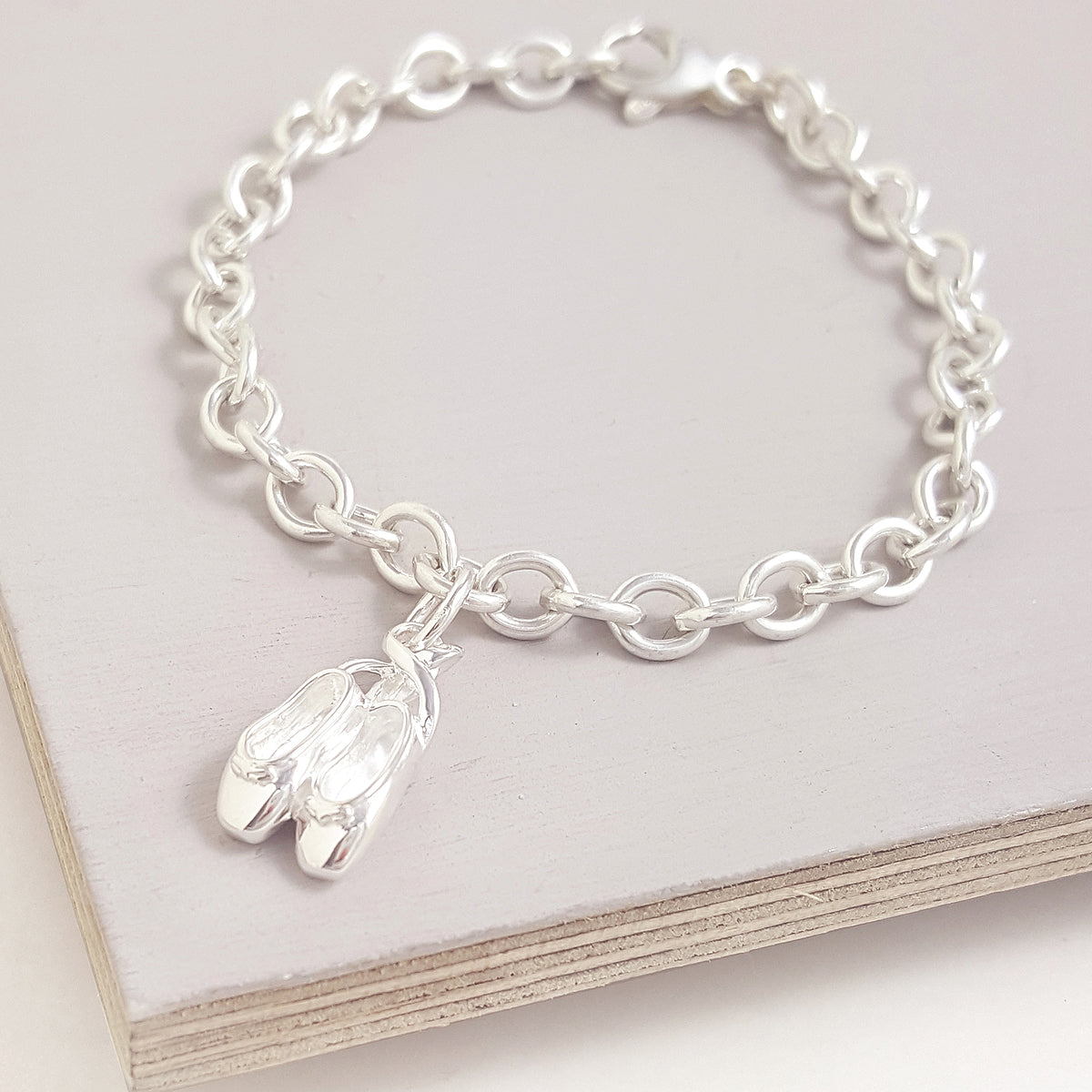 Ballet Shoes Sterling Silver Bracelet Charm