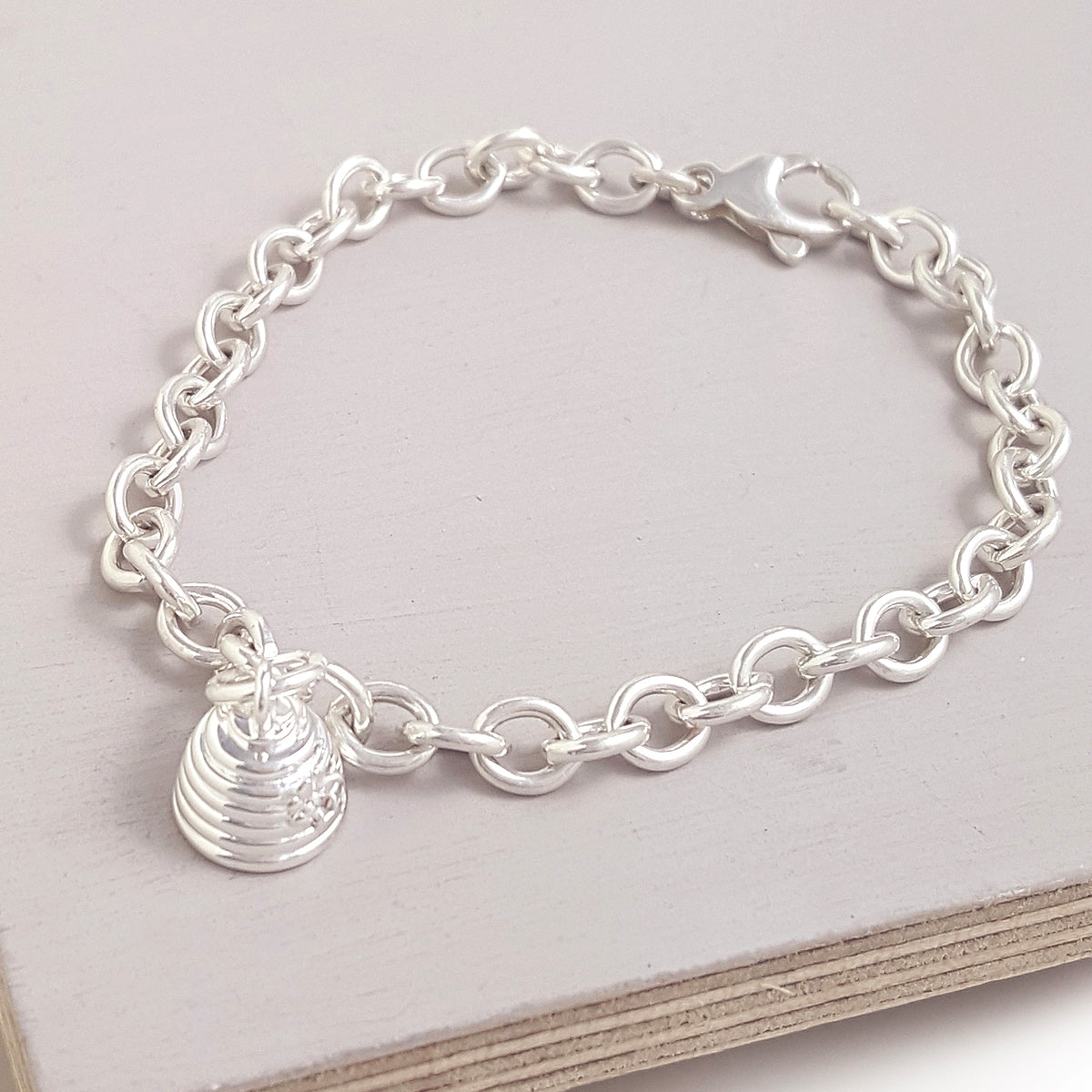 Beehive Silver Charm Bracelet from Scarlett Jewellery