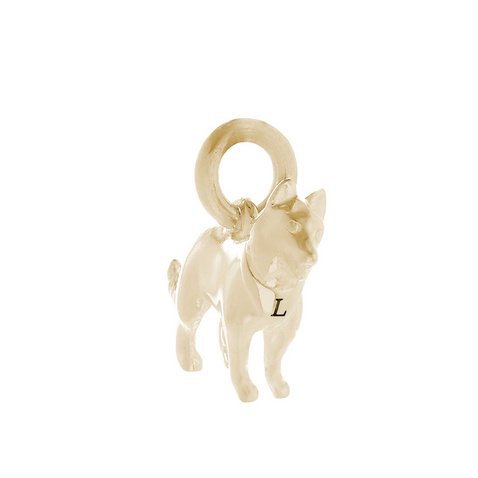 solid gold border collie dog charm 9k 9ct for bracelet