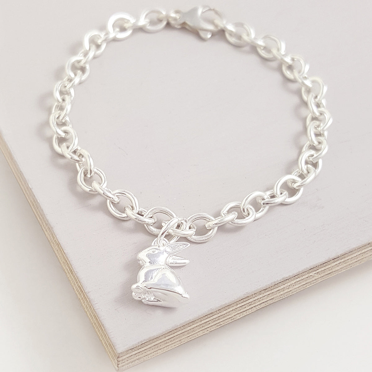Sterling silver bunny rabbit charm fits all charm bracelets FREE UK DELIVERY