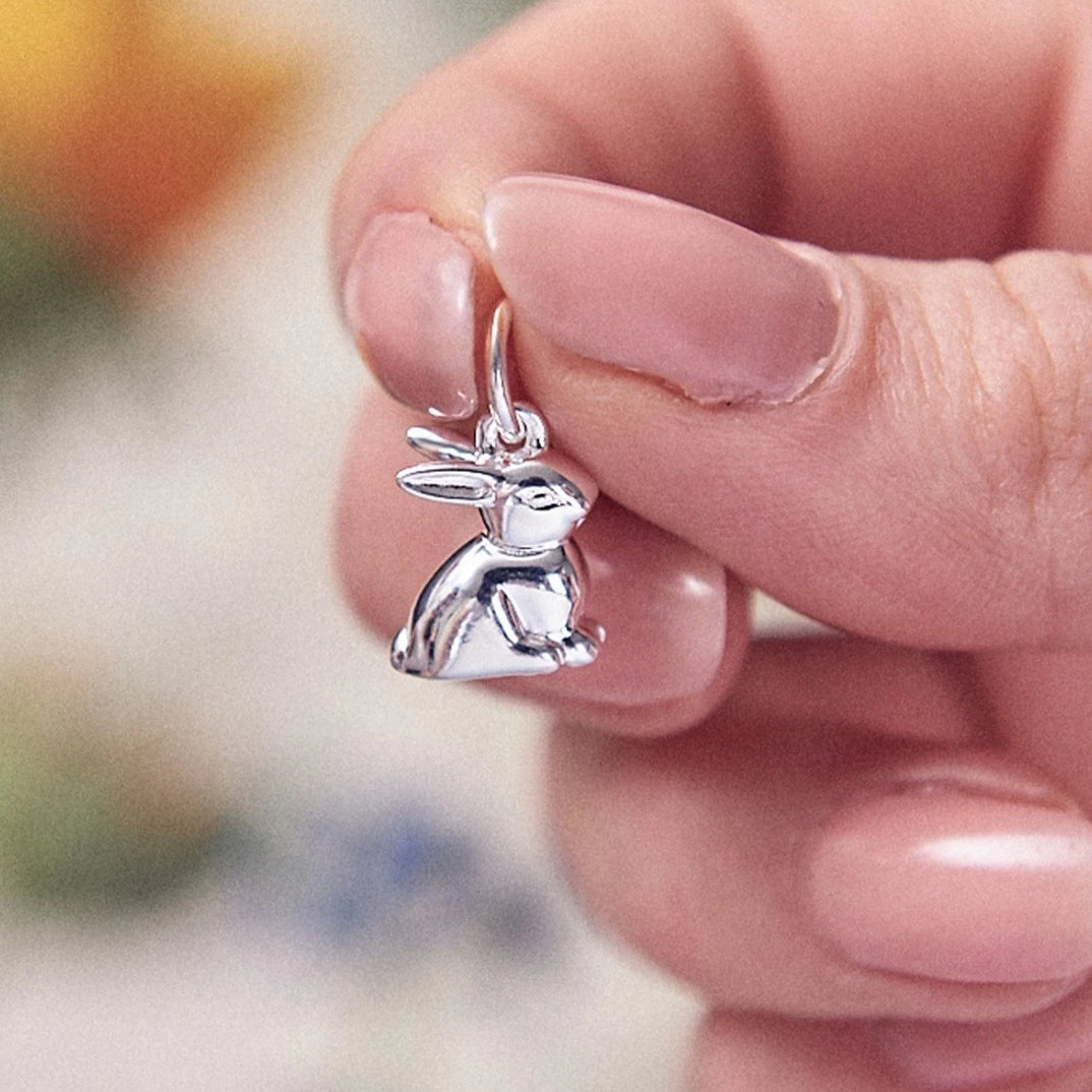 Sterling silver bunny rabbit charm fits all charm bracelets FREE UK DELIVERY
