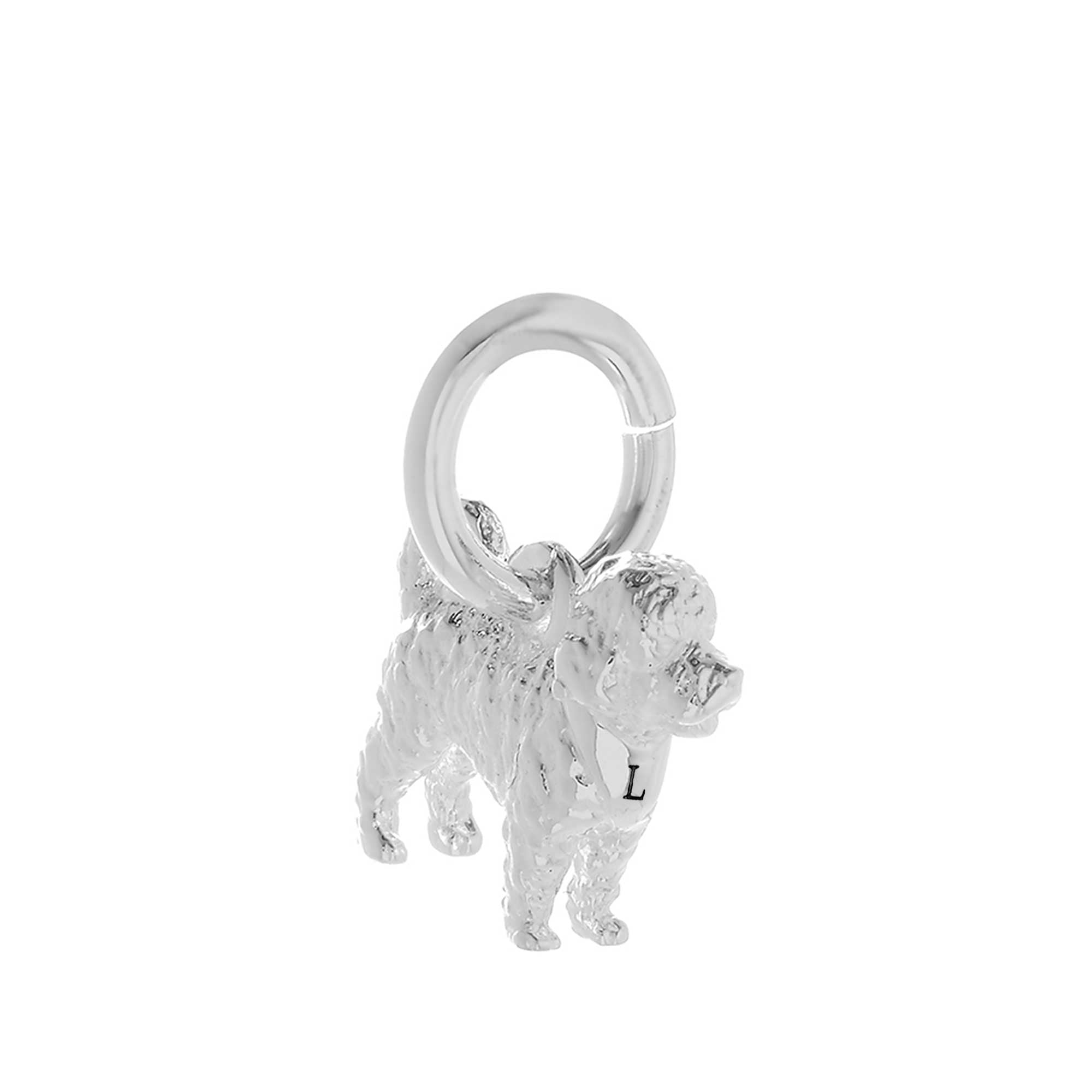 Cavapoo cavoodle mixed breed dog charm silver with jump ring for bracelet Scarlett Jewellery Ltd
