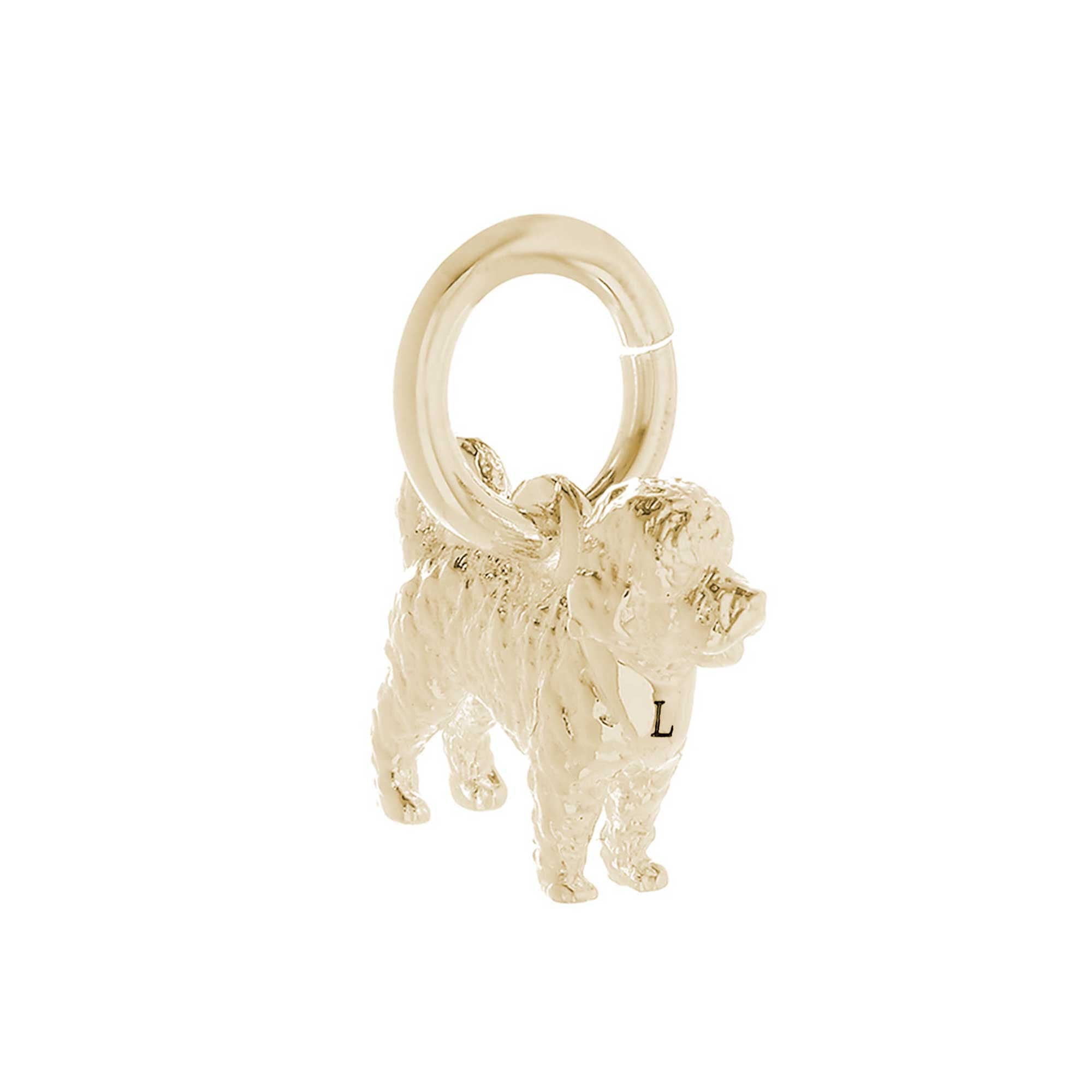 solid gold cavapoo cavoodle spoodle dog charm 9k 9ct for bracelet