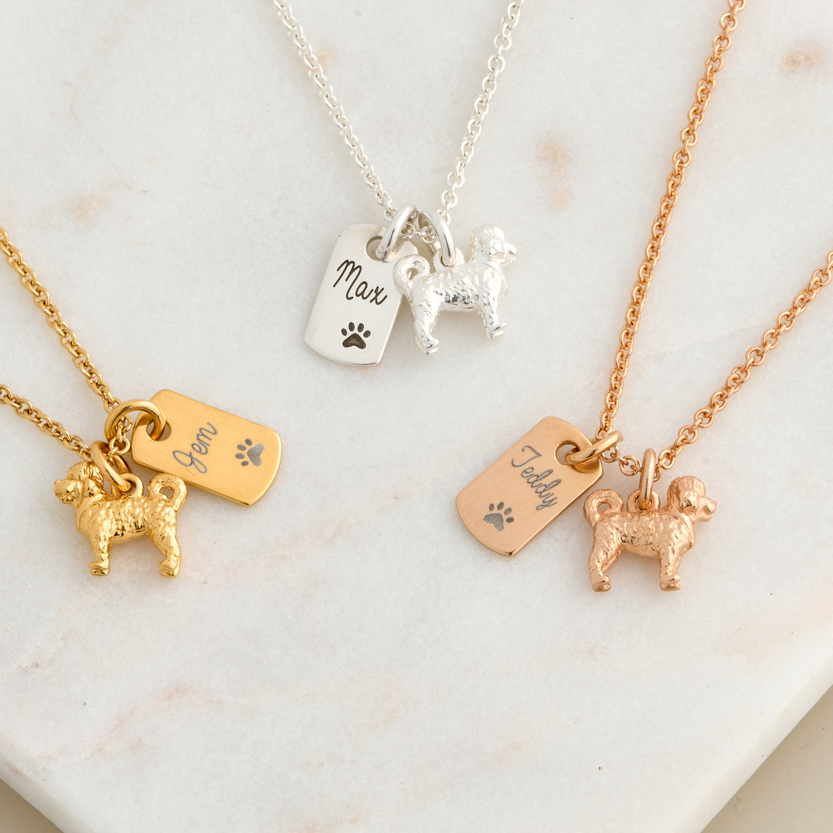 cavapoo cavoodle silver gold rose gold plated necklace Scarlett Jewellery gift for pet loss
