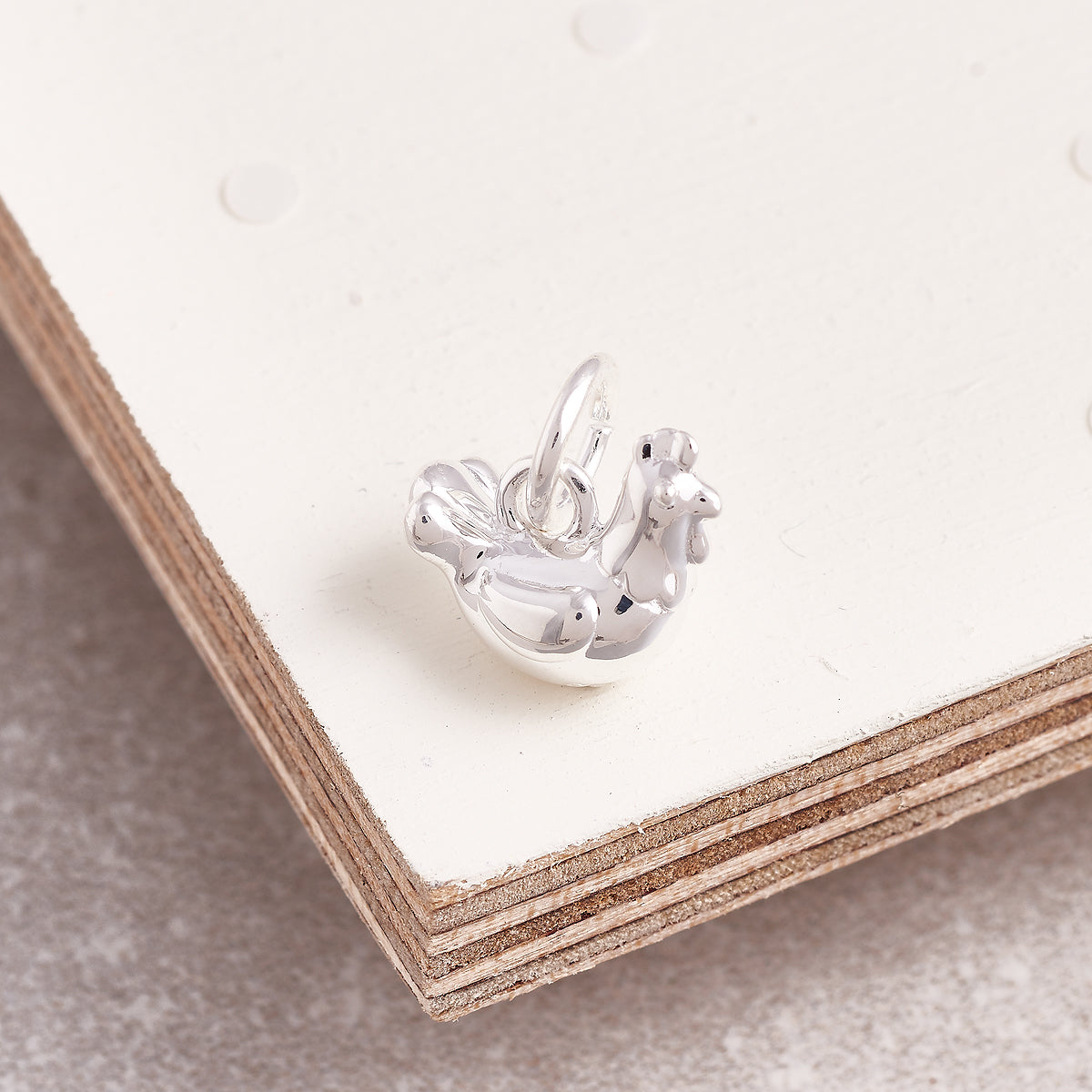 Chicken Silver Bracelet Charm Solid Silver Free UK Delivery
