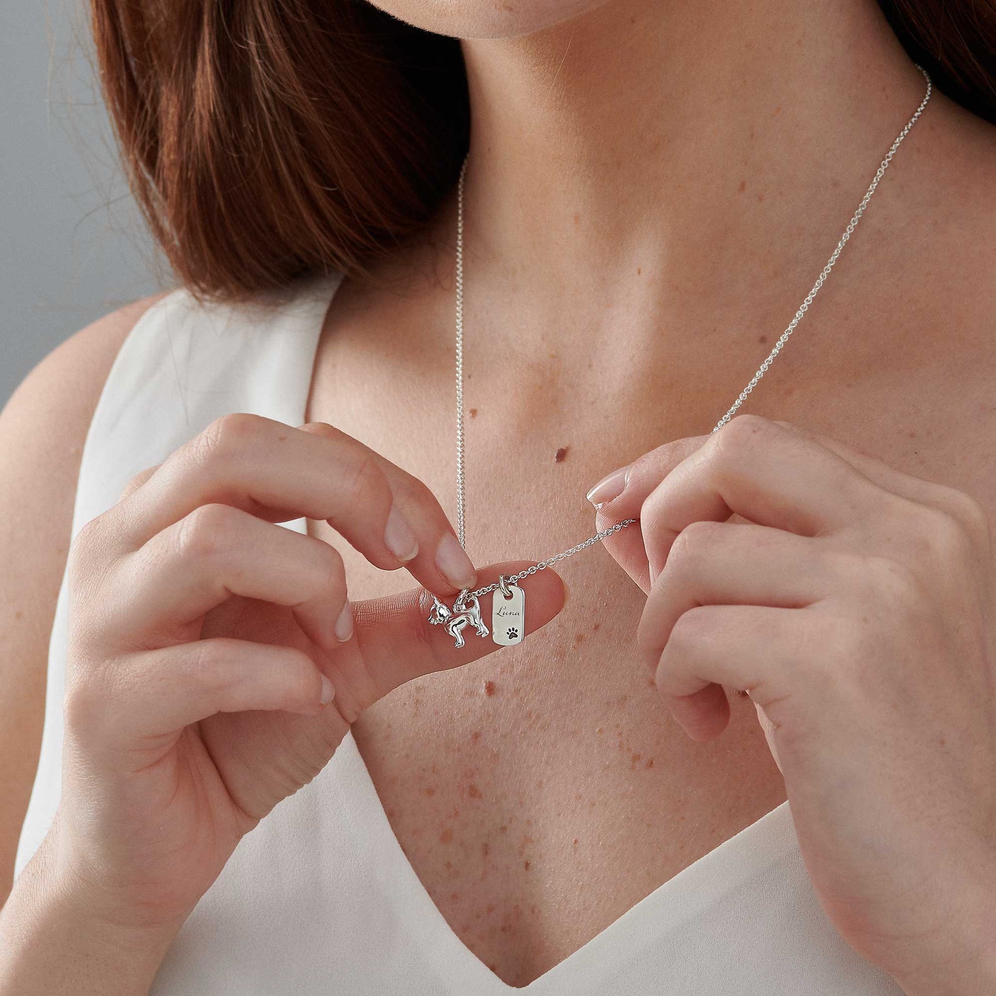 chihuahua necklace silver personalised pendant scarlett jewellery