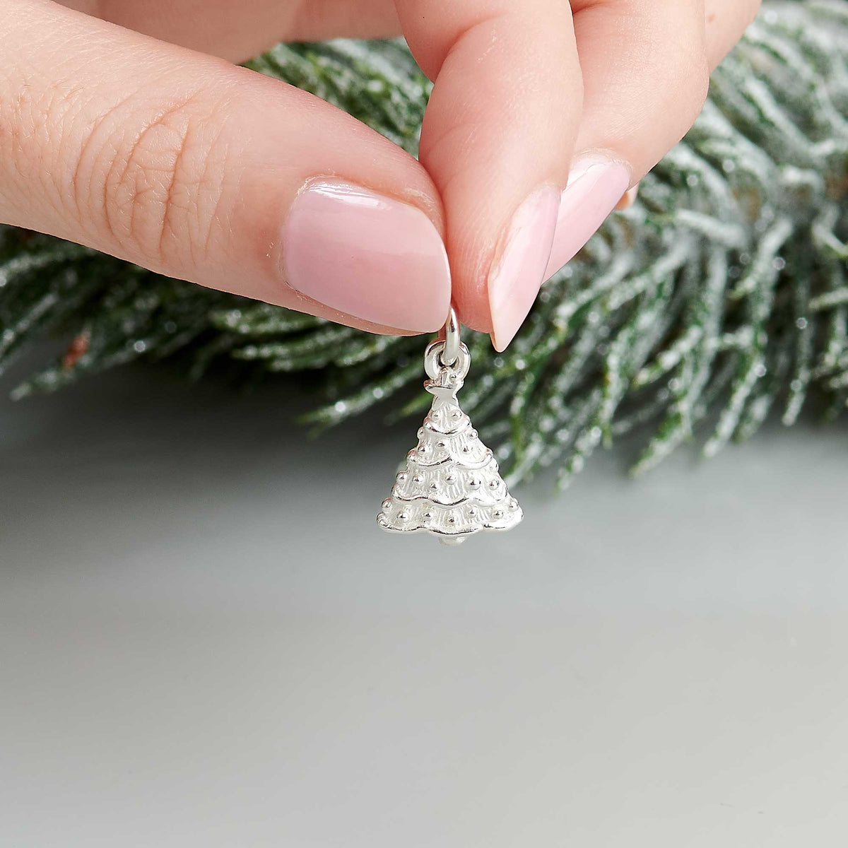 personalised engraved christmas tree charm gift for xmas festive bracelet