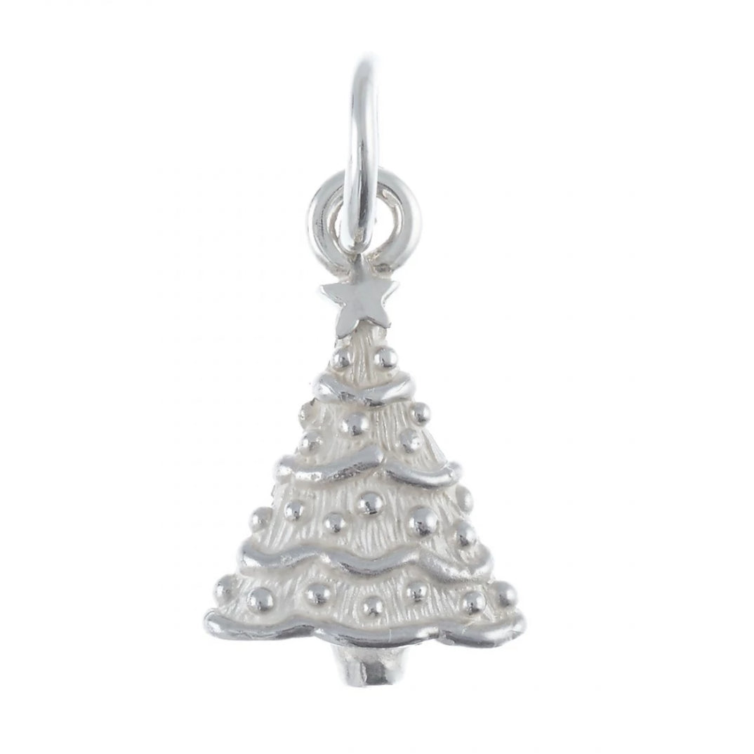 Christmas tree silver bracelet charm