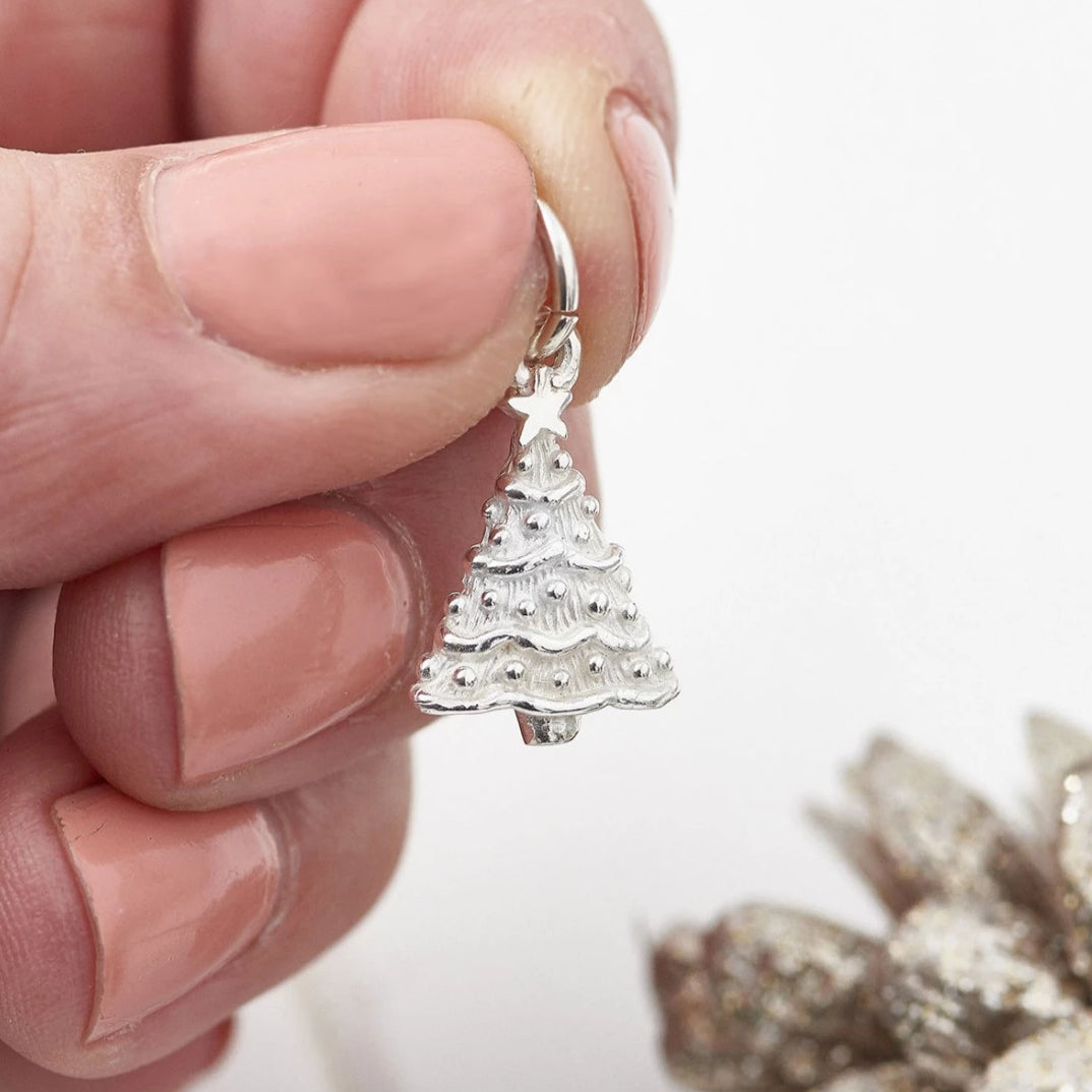 Sterling Silver Christmas Xmas Tree Charm