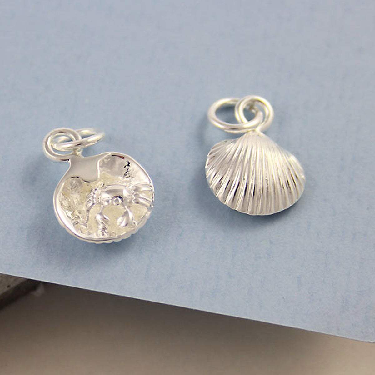 Clam Shell & Crab Silver Charm from Scarlett Jewellery