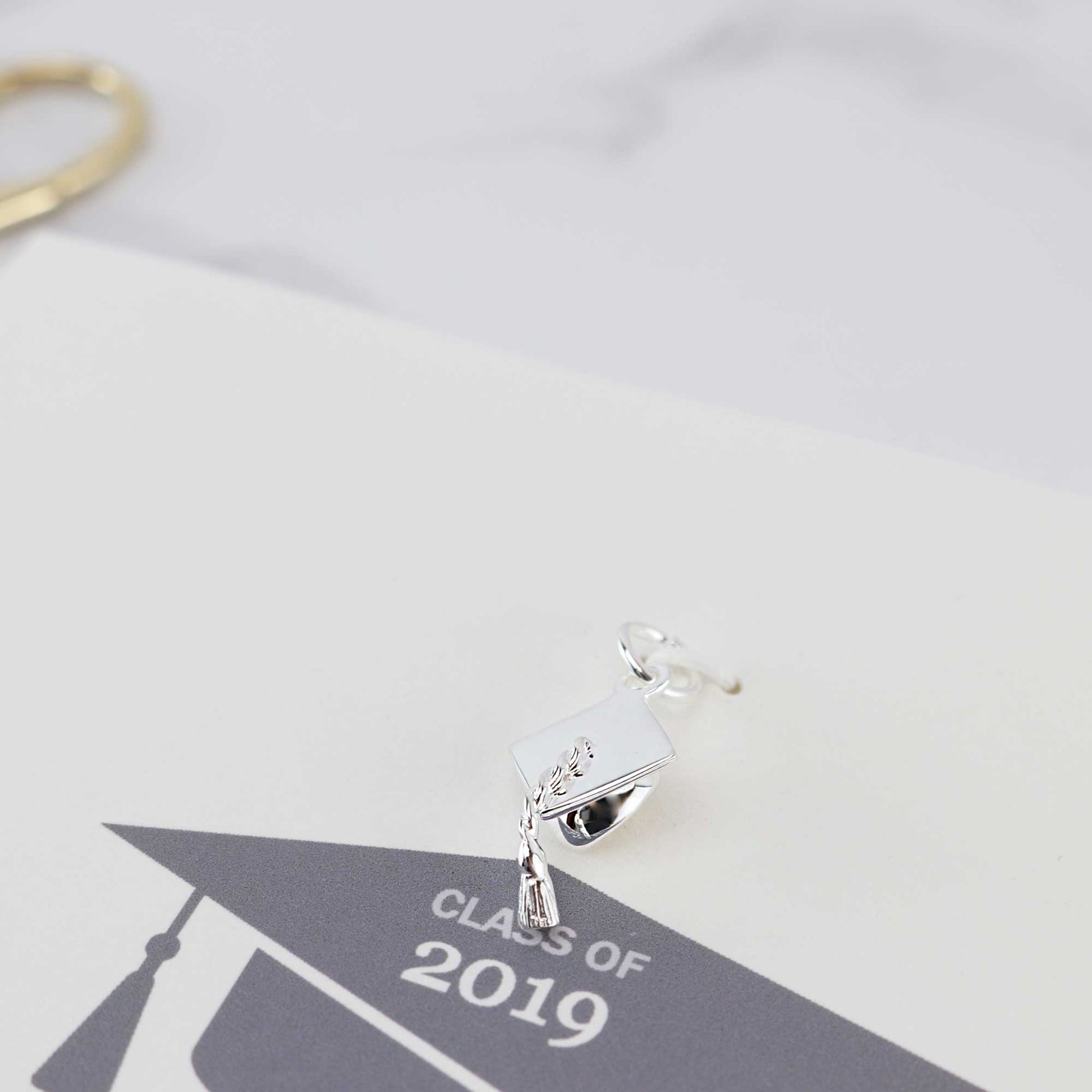 Mortar Board Charm Personalised Graduation Gift Card Scarlett Jewellery