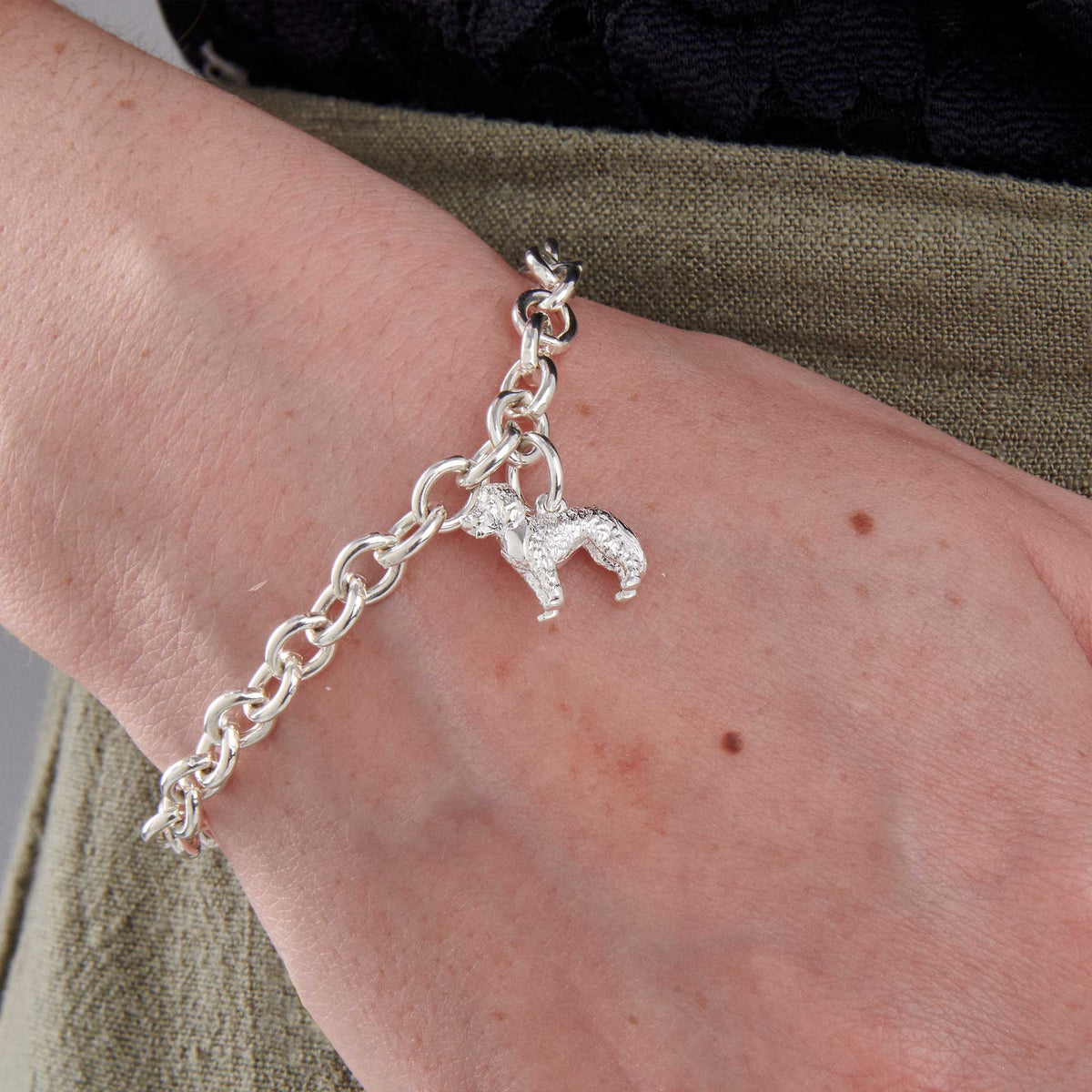 cockapoo silver dog charm bracelet
