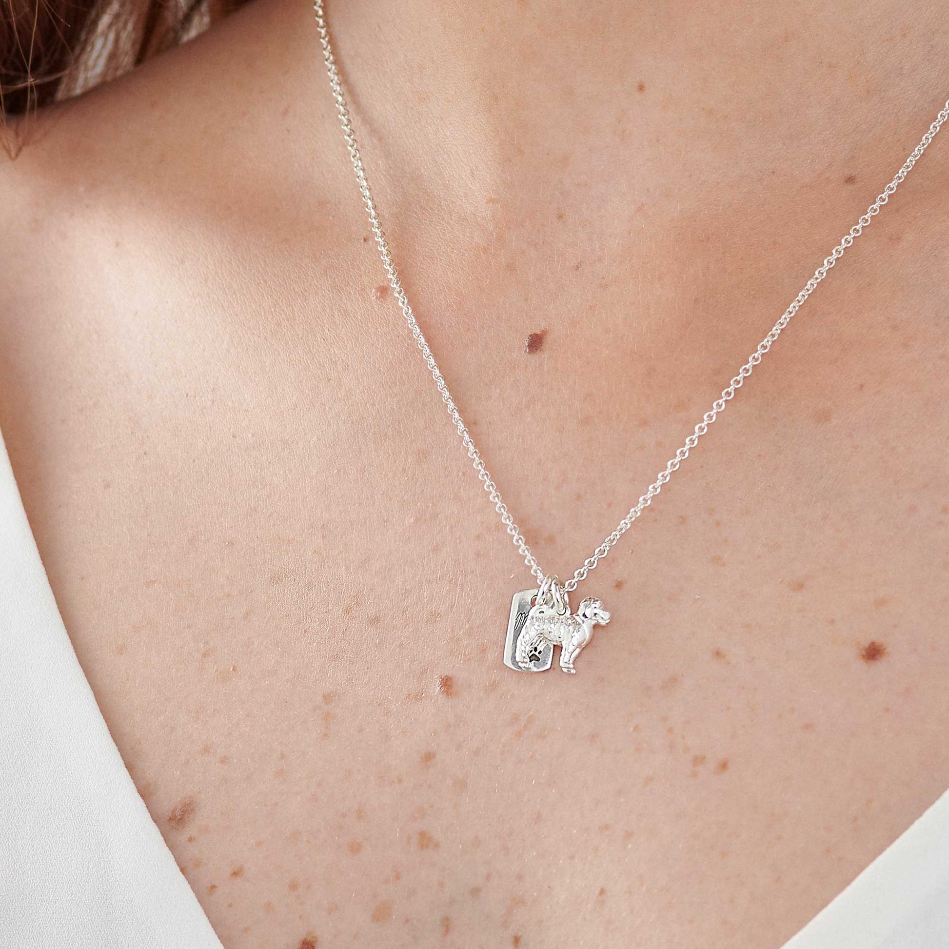 cockapoo silver charm necklace scarlett jewellery