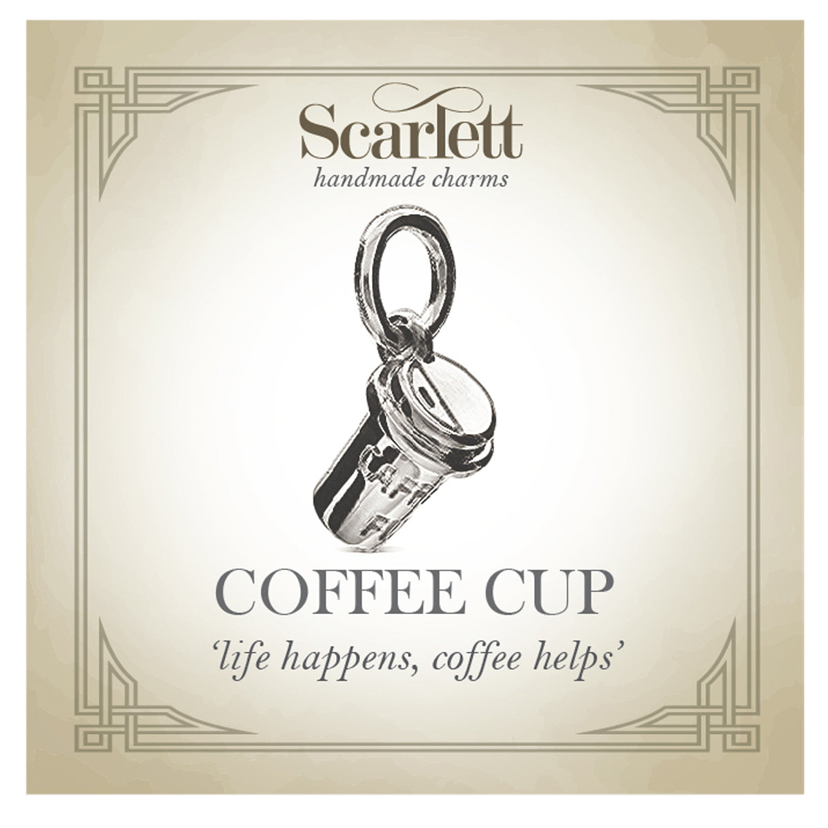 Coffee Cup Silver Charm For bracelets Scarlett Jewellery