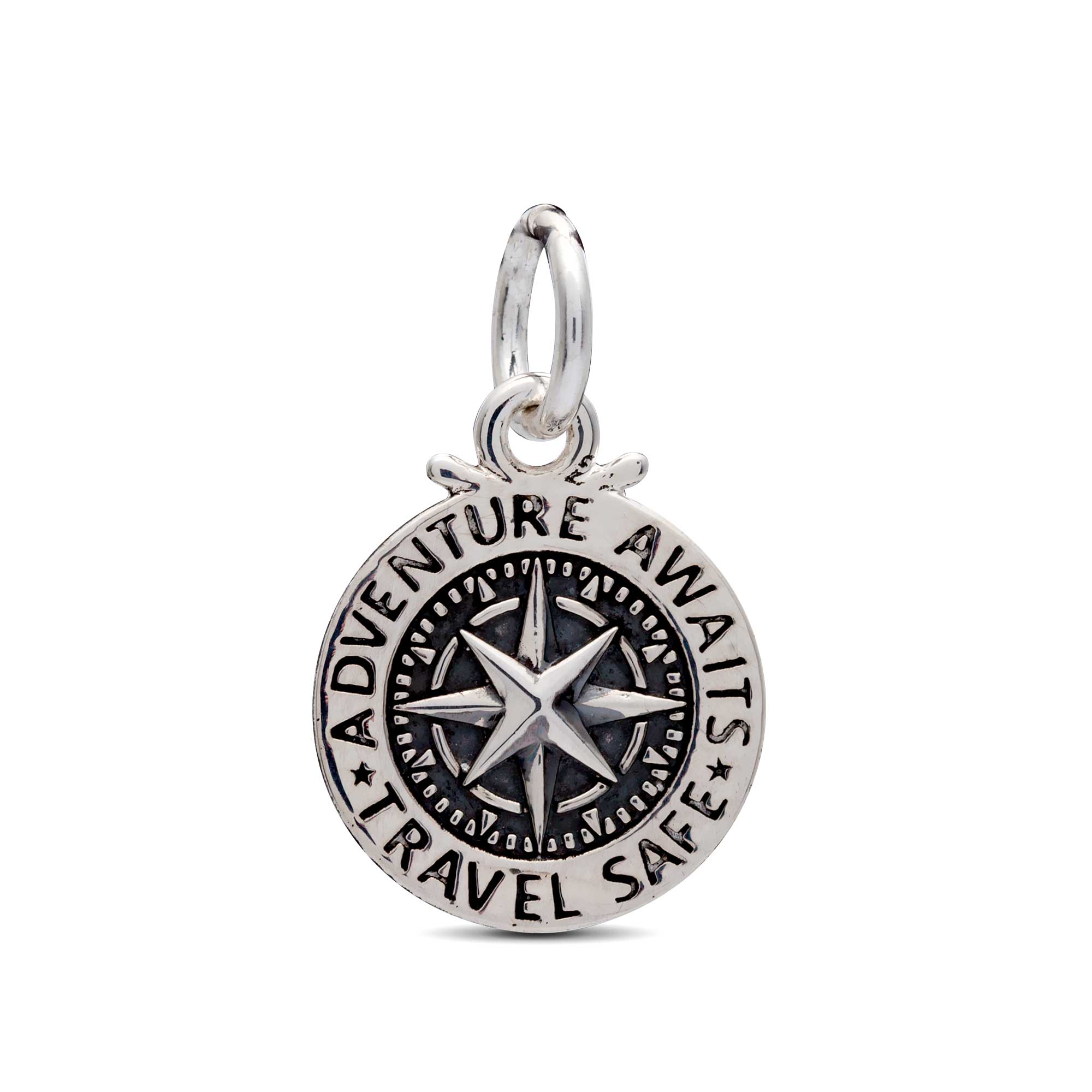 Silver compass st christopher charm for bracelets bangles fit pandora travel gift idea