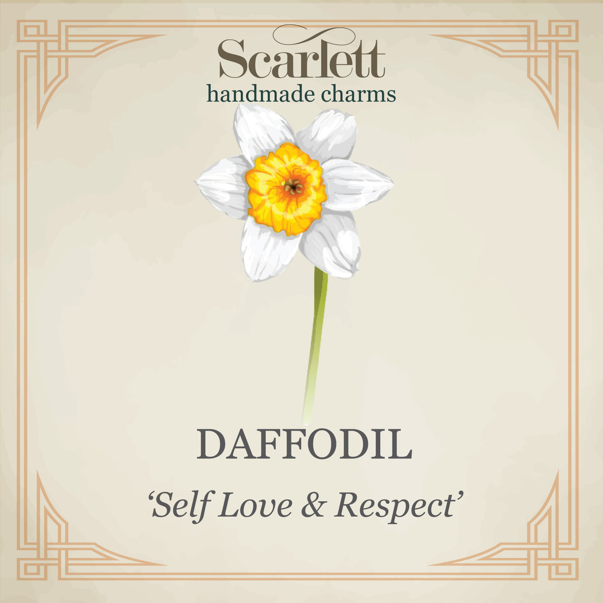 Daffodil Flower Silver &amp; Gold Charm