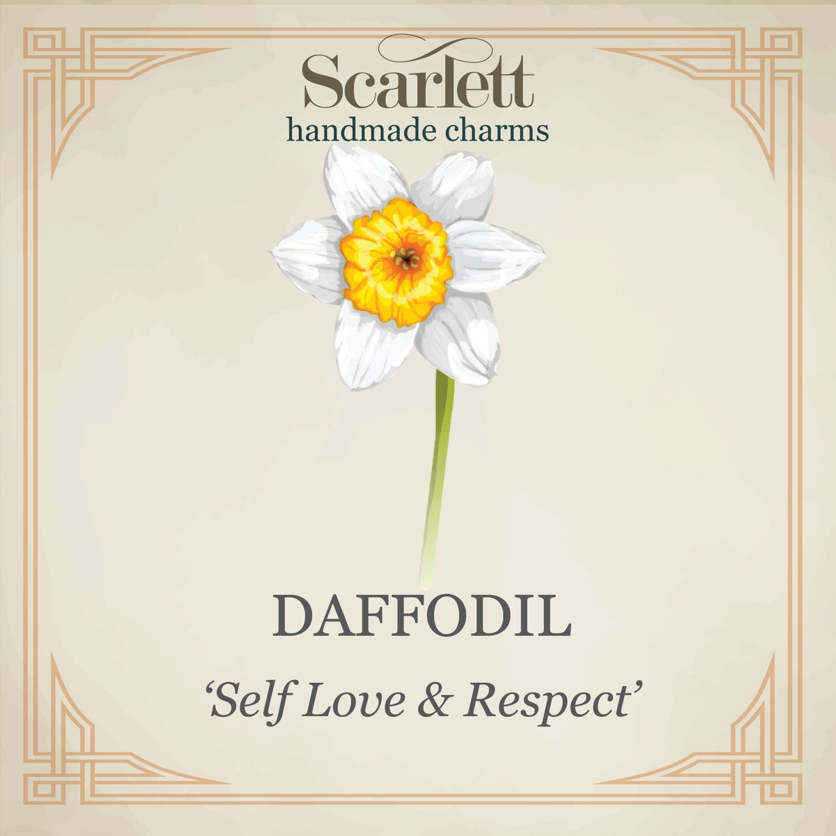 Daffodil flower silver charm scarlett jewellery chelsea flower show