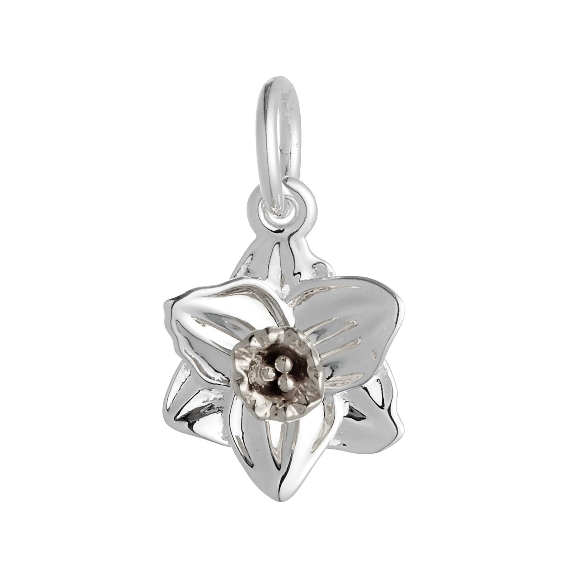 Daffodil flower silver charm scarlett jewellery chelsea flower show