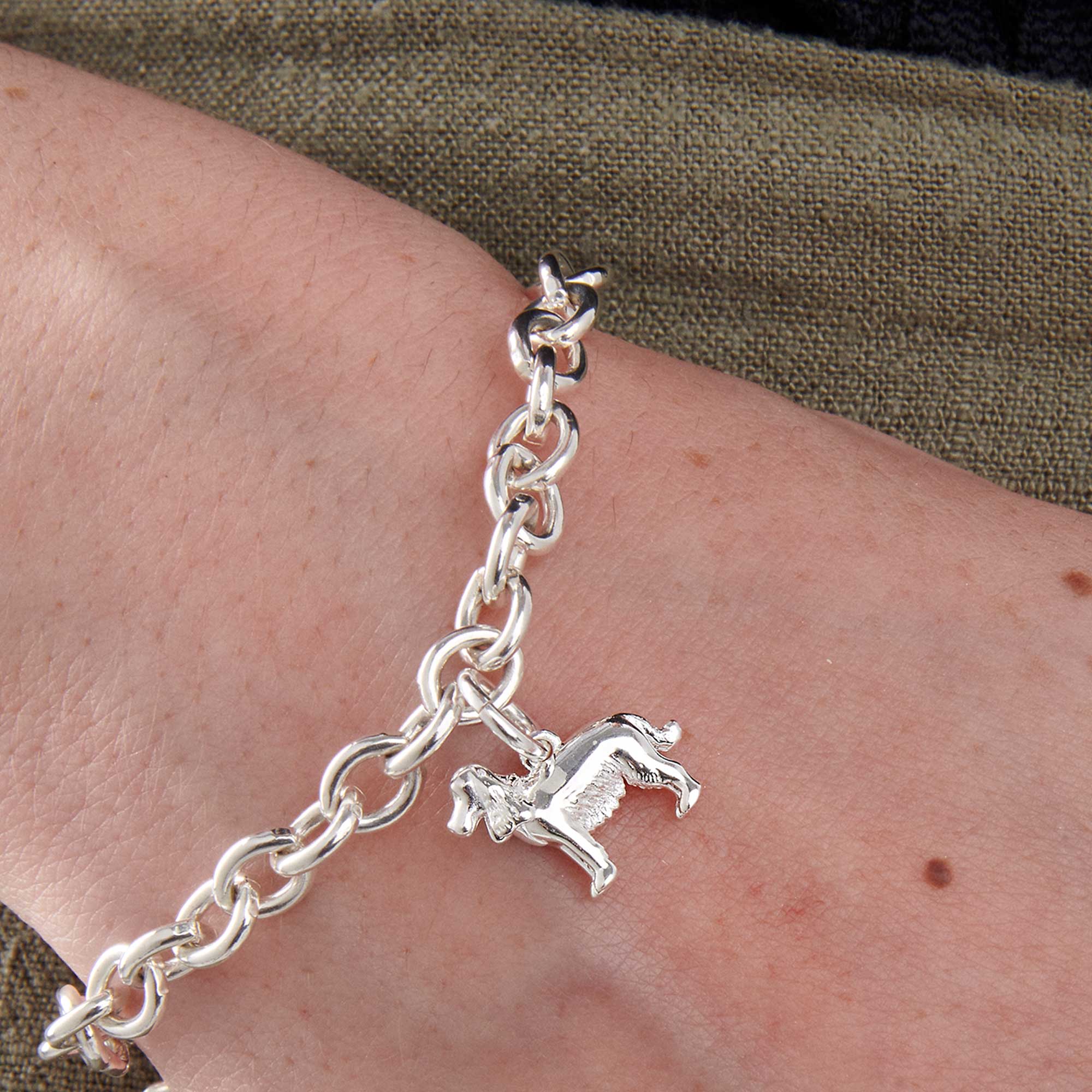 english cocker spaniel silver charm bracelet scarlett jewellery