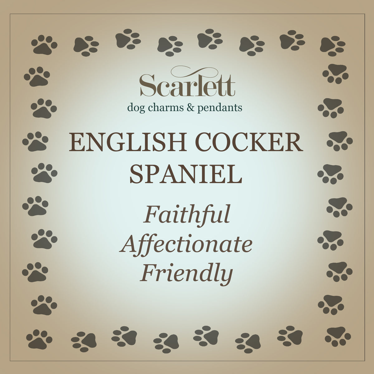 English Cocker Spaniel Solid Gold Dog Charm