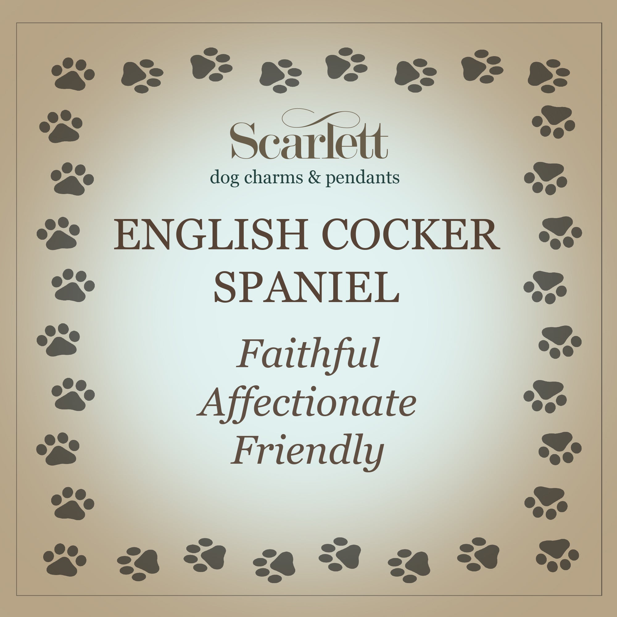 English Cocker Spaniel Silver Dog Charm