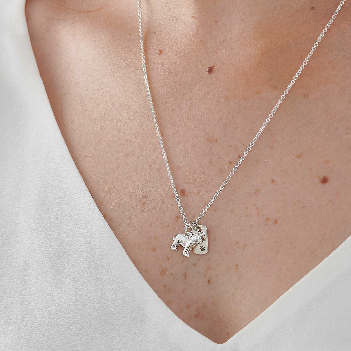 english cocker spaniel personalised silver necklace scarlett jewellery