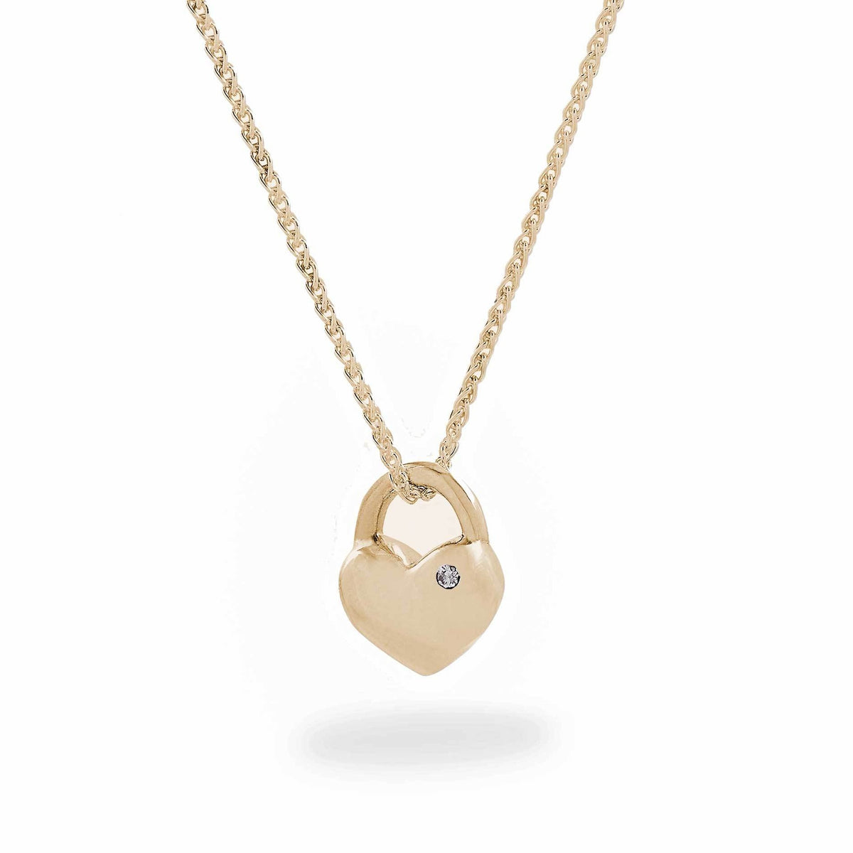 solid gold heart necklace with diamond scarlett jewellery UK christmas gift for her