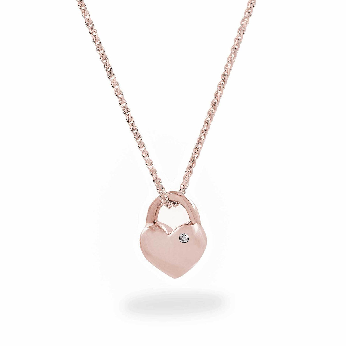 Rose gold heart necklace with diamond scarlett jewellery