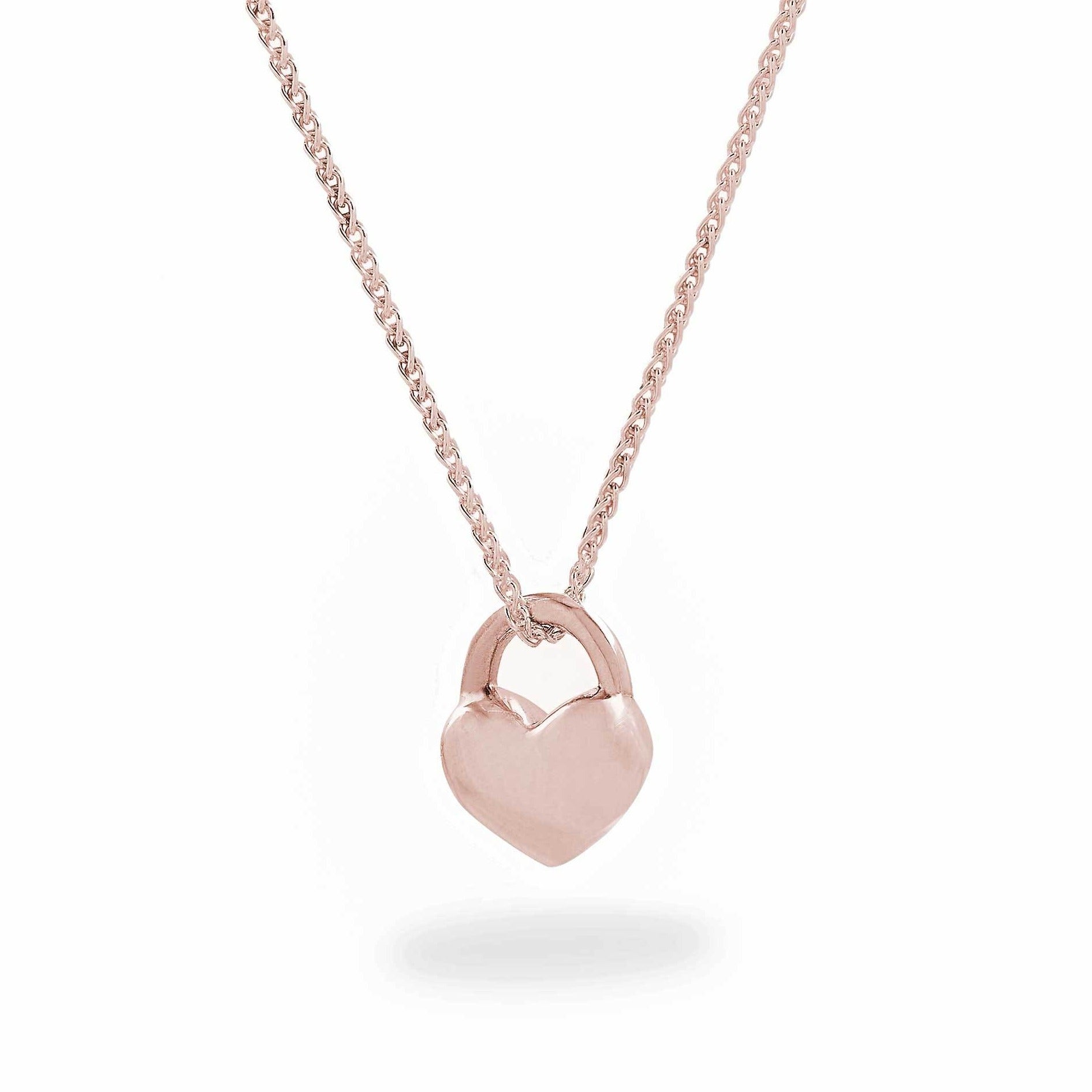chunky solid rose gold heart necklace scarlett jewellery