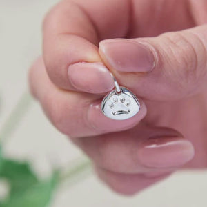 pet paw symbol silver charm gift for cat rabbit owner scarlett jewellery UK