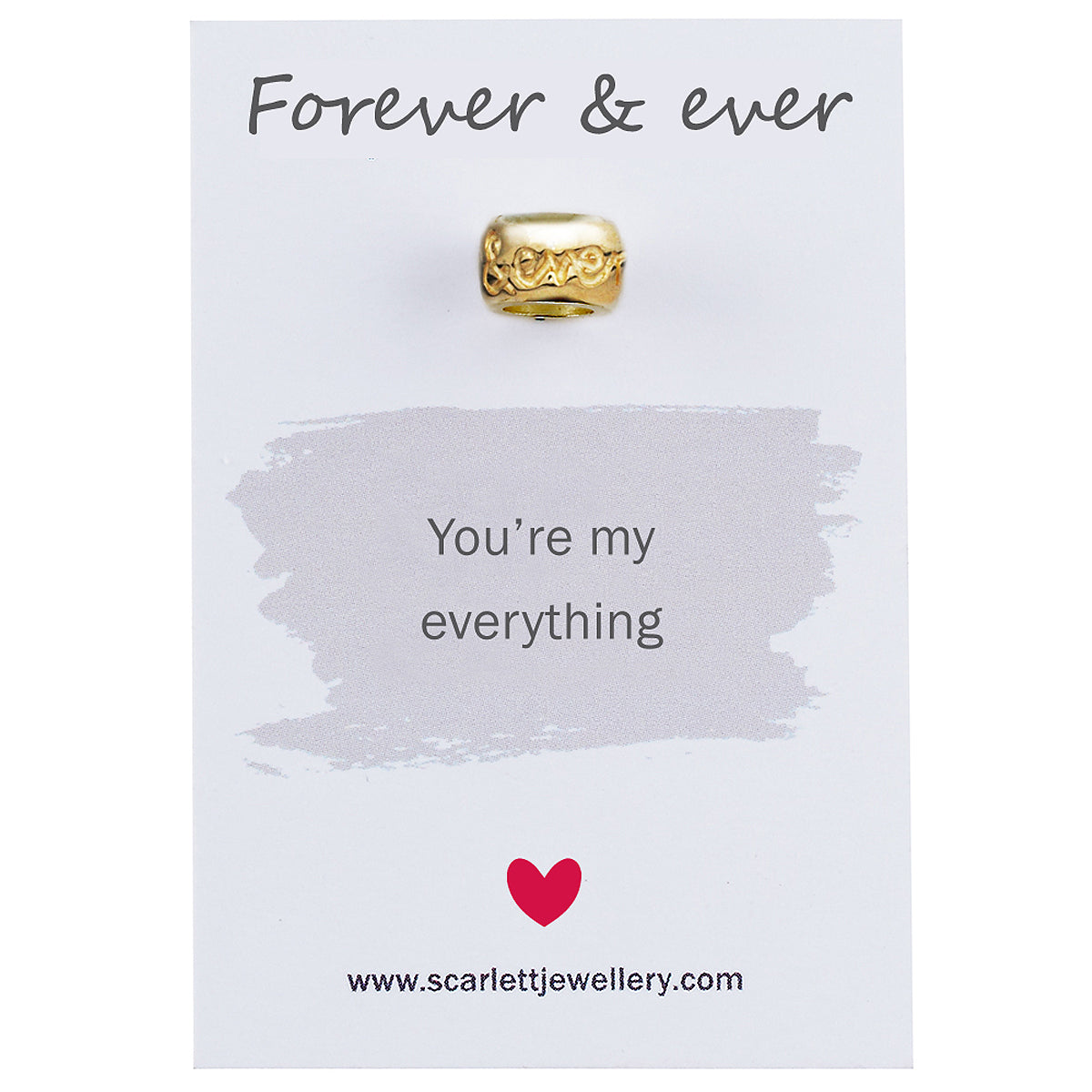 Forever and ever solid gold charm bead Scarlett Jewellery