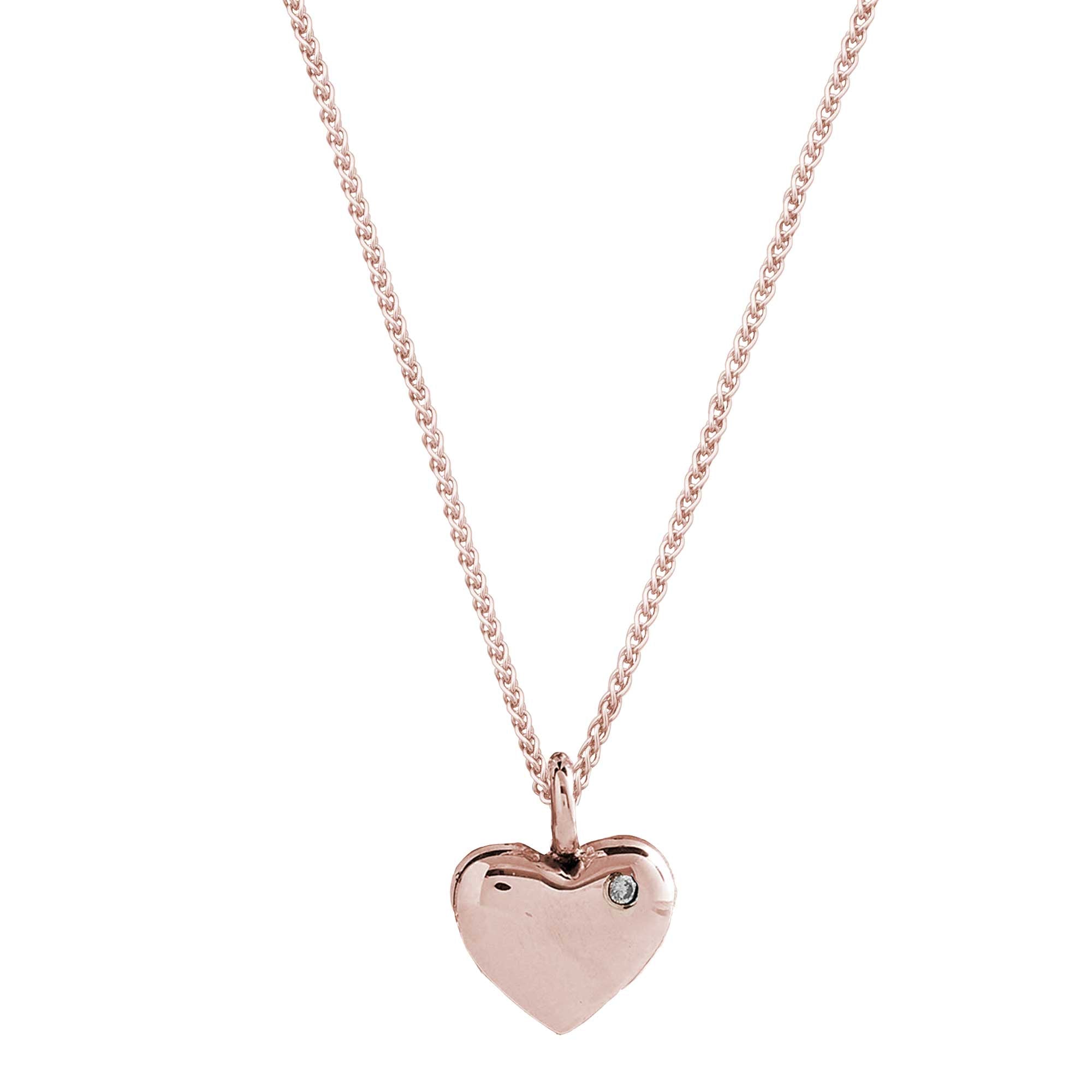 Hot Diamonds Together Heart Silver & Rose Gold Necklace 16