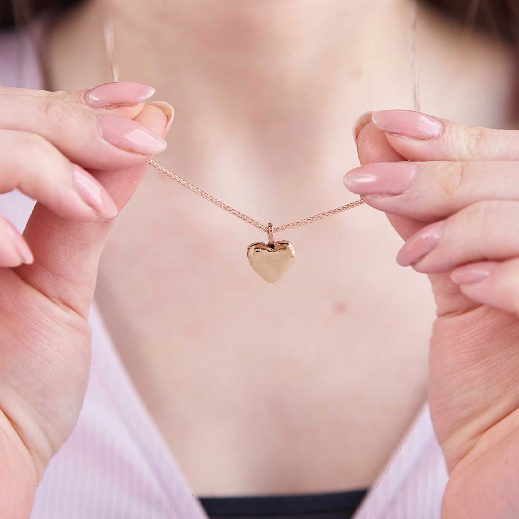 solid rose gold heart pendant necklace for women christmas gift for her Scarlett Jewellery
