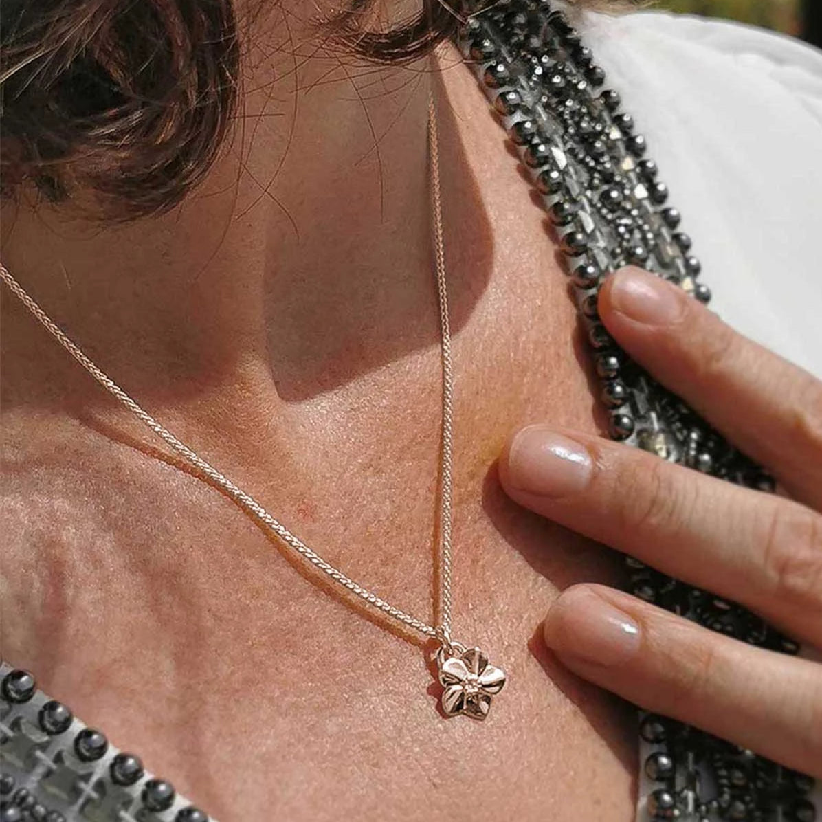 Solid rose gold spiga rope style chain necklace scarlett jewellery