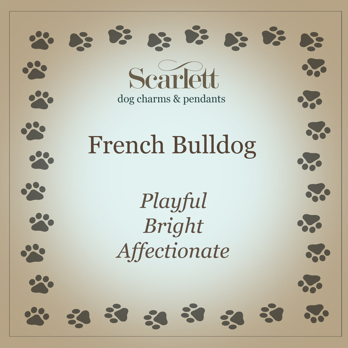 French Bulldog Personalised Dog Tag Silver Bangle
