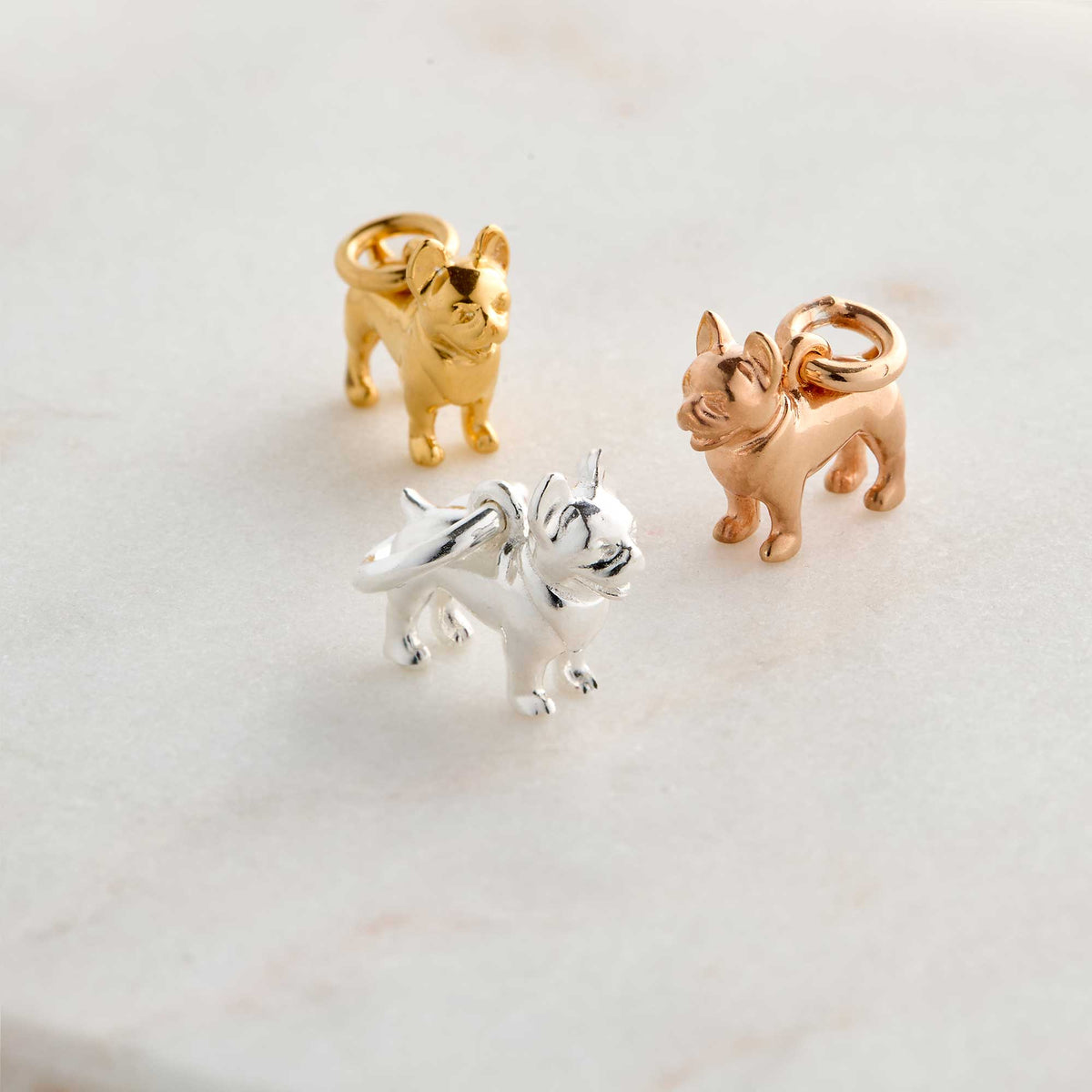french bulldog silver gold rose gold charm scarlett jewellery brighton hove