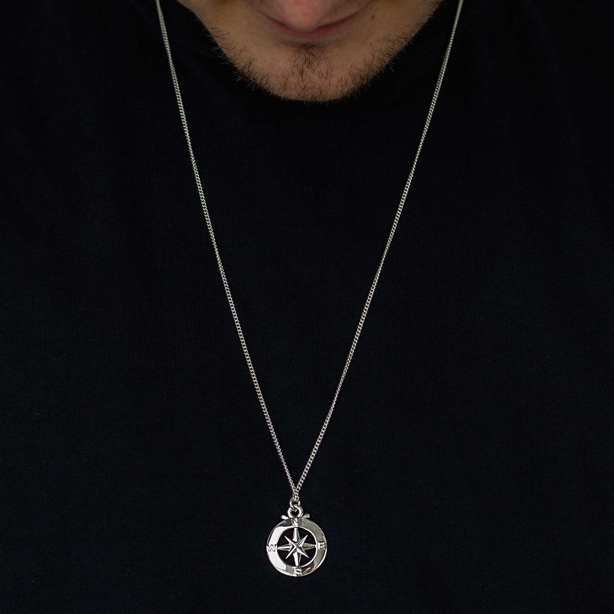 compass necklace pendant for men women gift for someone who loves to travel