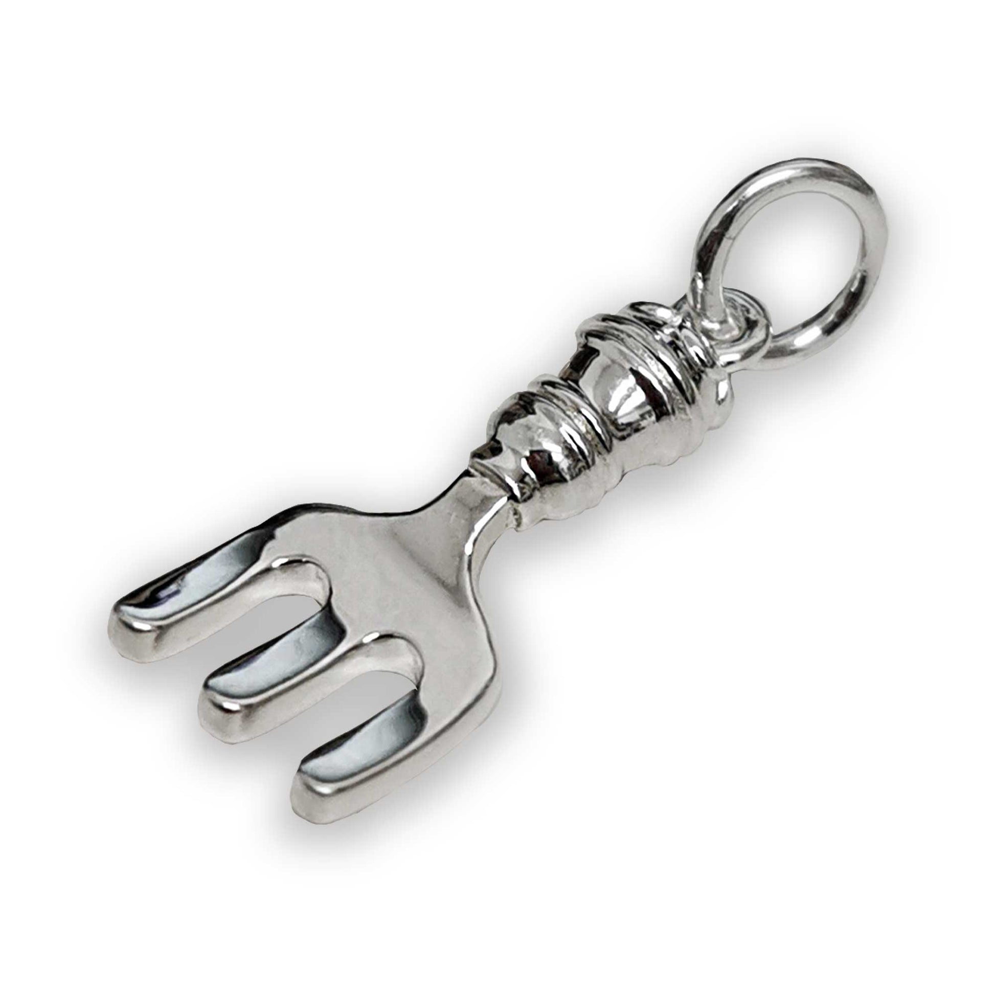 gardening fork silver charm necklace bracelet pendant RHS Chelsea Flower Show Scarlett Jewellery